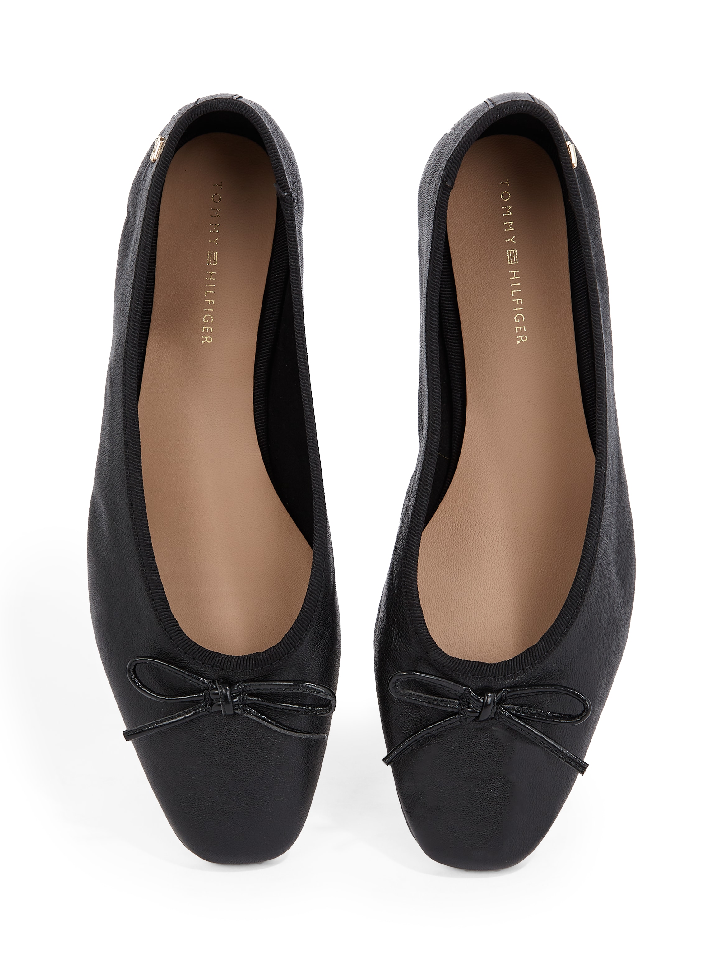 Tommy Hilfiger Ballerina »SOFT LEATHER BALLERINA BOW«, Businessschuh, Flats, Slipper, Schlupfschuh in schmaler Form