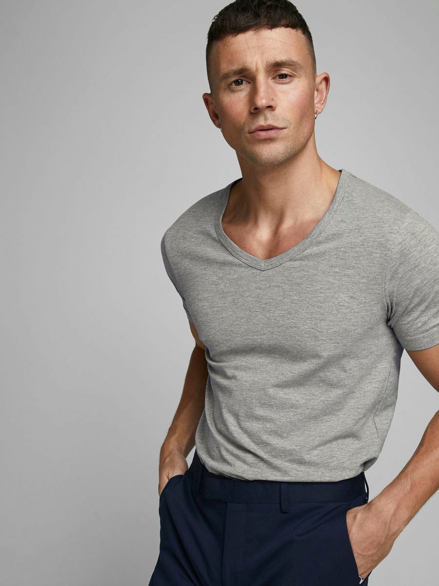 Thumbnail - Jack & Jones T-Shirt "SLIM- FIT BASIC TEE V-NECK", mit V-Ausschnitt