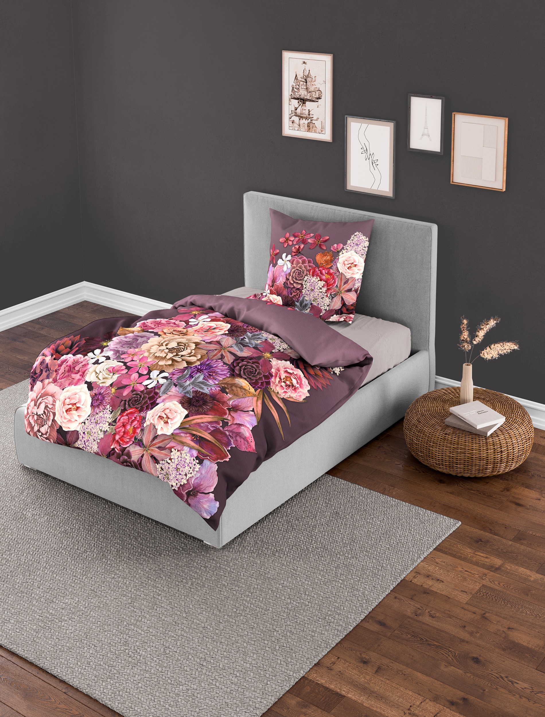 BIERBAUM Bettwäsche "5278" 2 Stk. Mako-Satin, 100 % Baumwolle, pflegeleicht günstig online kaufen