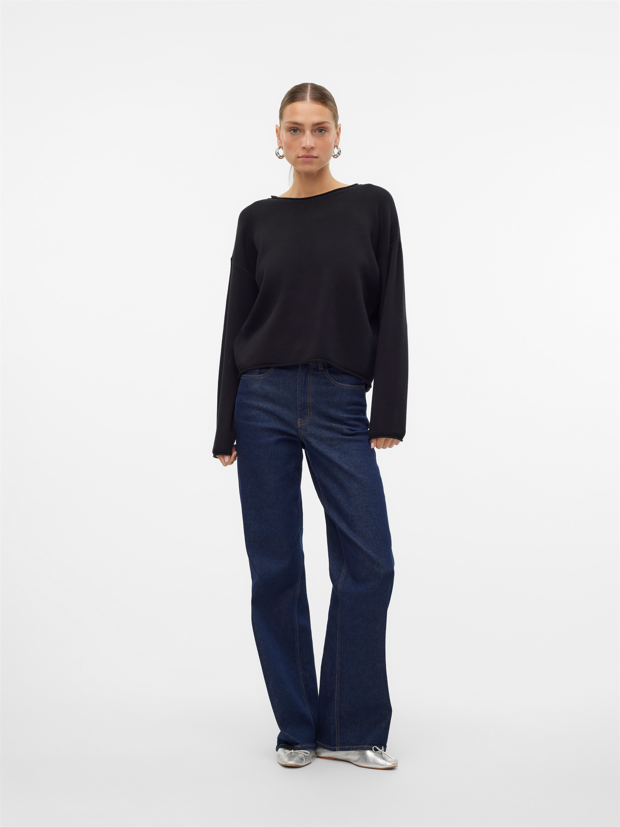 Vero Moda Strickpullover »VMGOLD ROLL LS O-NECK PULLOVER GA«