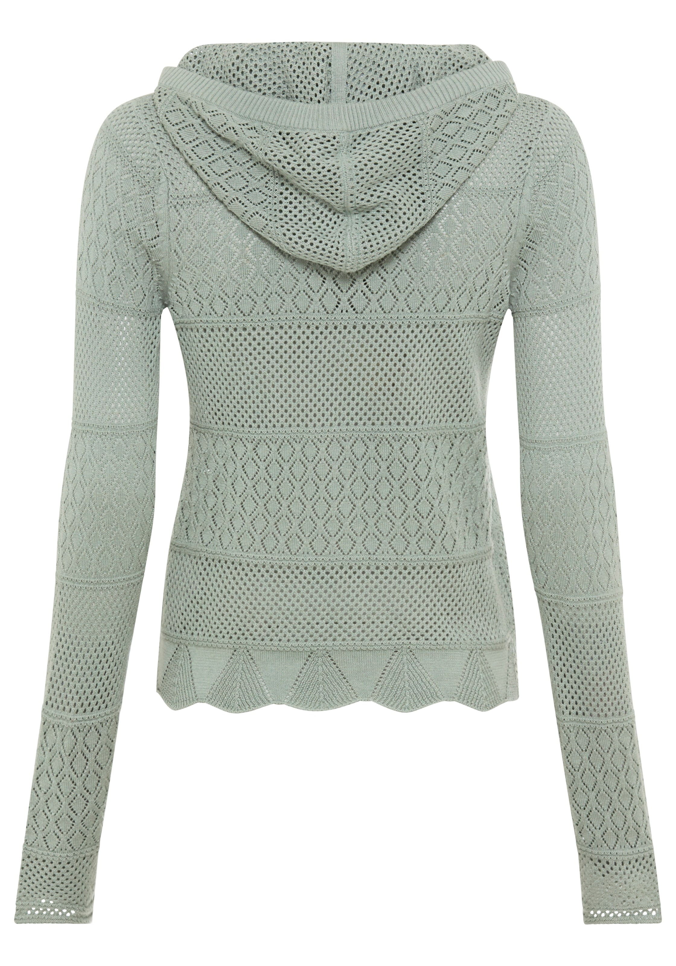 KangaROOS Ajourpullover aus Baumwolle, mit V-Ausschnitt, bequeme Passform, Langarm