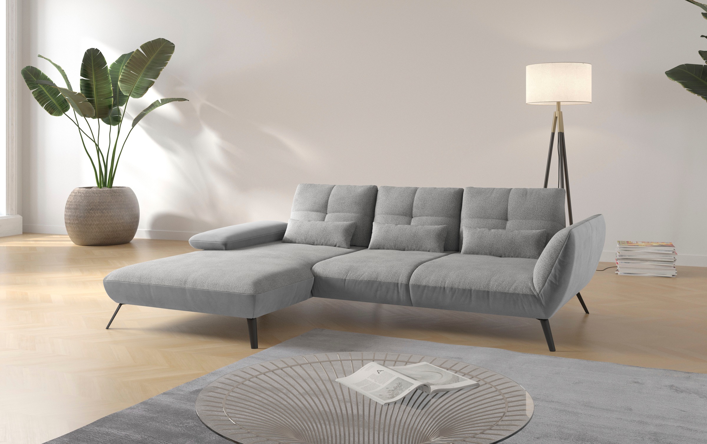 OTTO home Ecksofa "Mikado L-Form" inkl. Sitztiefenverstellung und Armteilverstellung