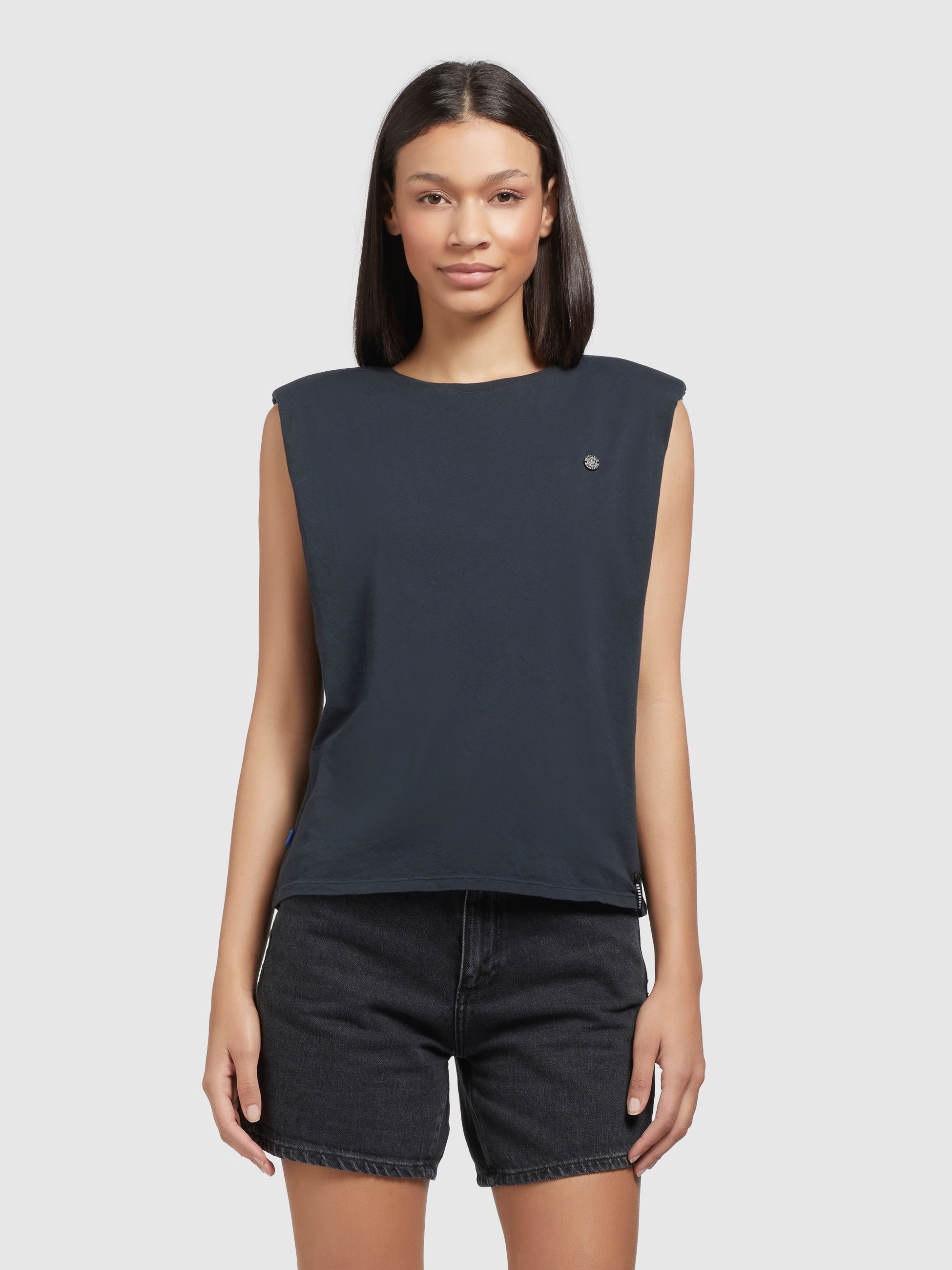khujo T-Shirt »YEONA«, mit Schulterpolstern