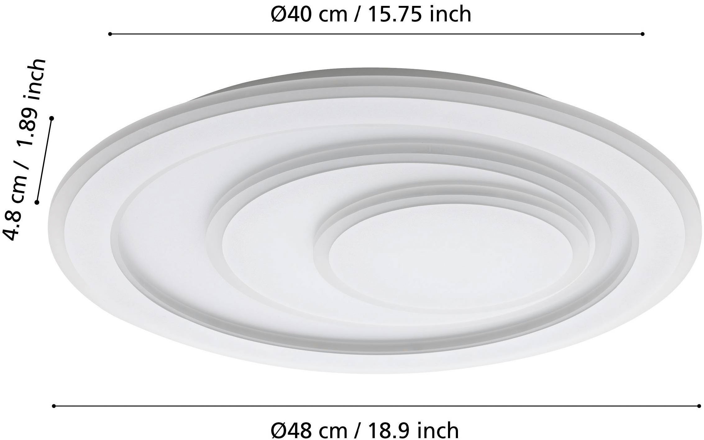 EGLO Deckenleuchte »Palagiano 1 Deckenlampe, Flurlampe aus Metall und Kunststoff, Lampe« LED-Modul 1 Stk. Neutralweiß Wand-/Deckenleuchte - H5 x Ø48 cm - weiß - 21W inkl.