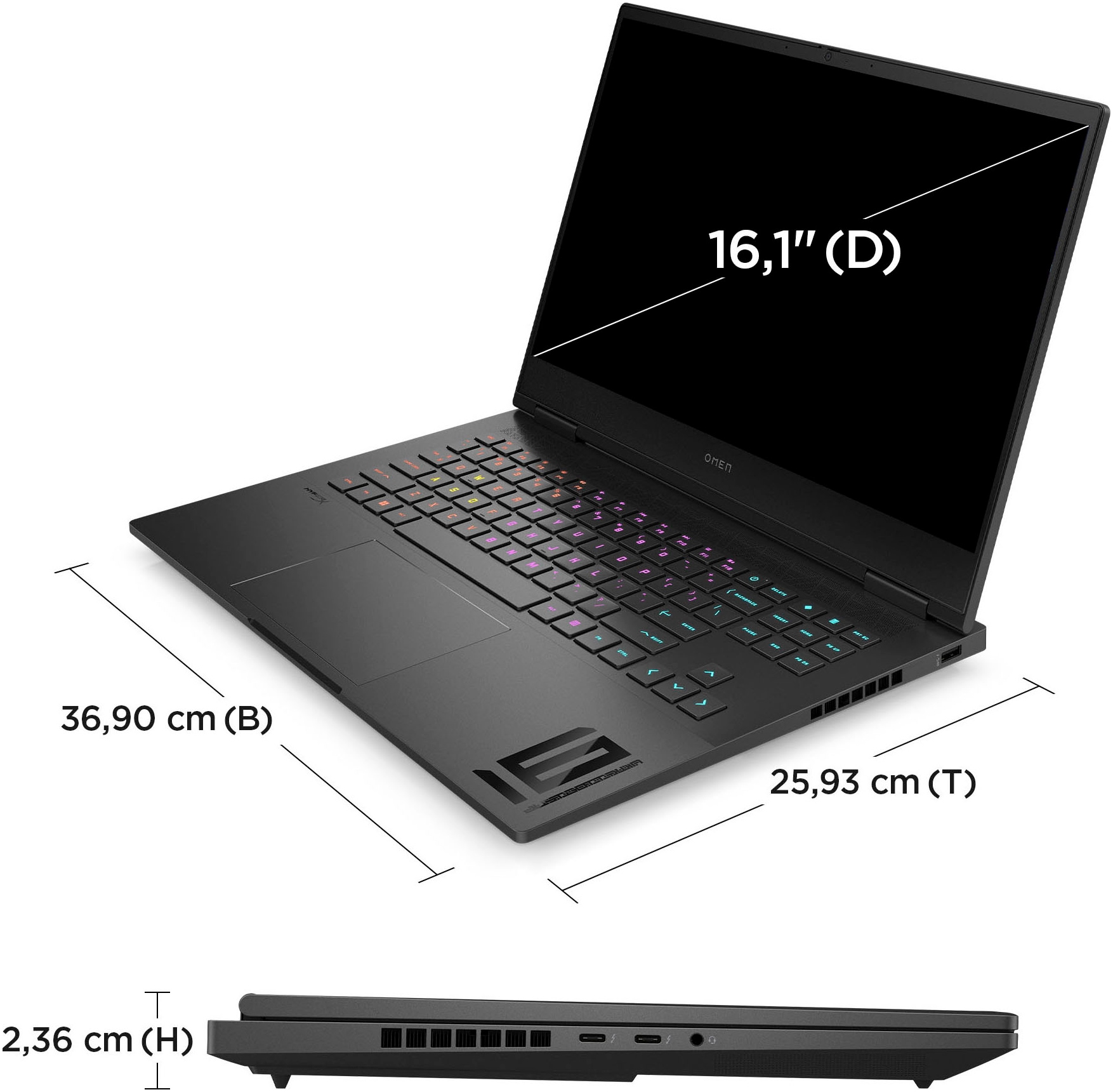 HP Gaming-Notebook »OMEN 16-wf1075ng«, 40,9 cm, / 16,1 Zoll, Intel, Core i7, GeForce® RTX 4070, 512 GB SSD