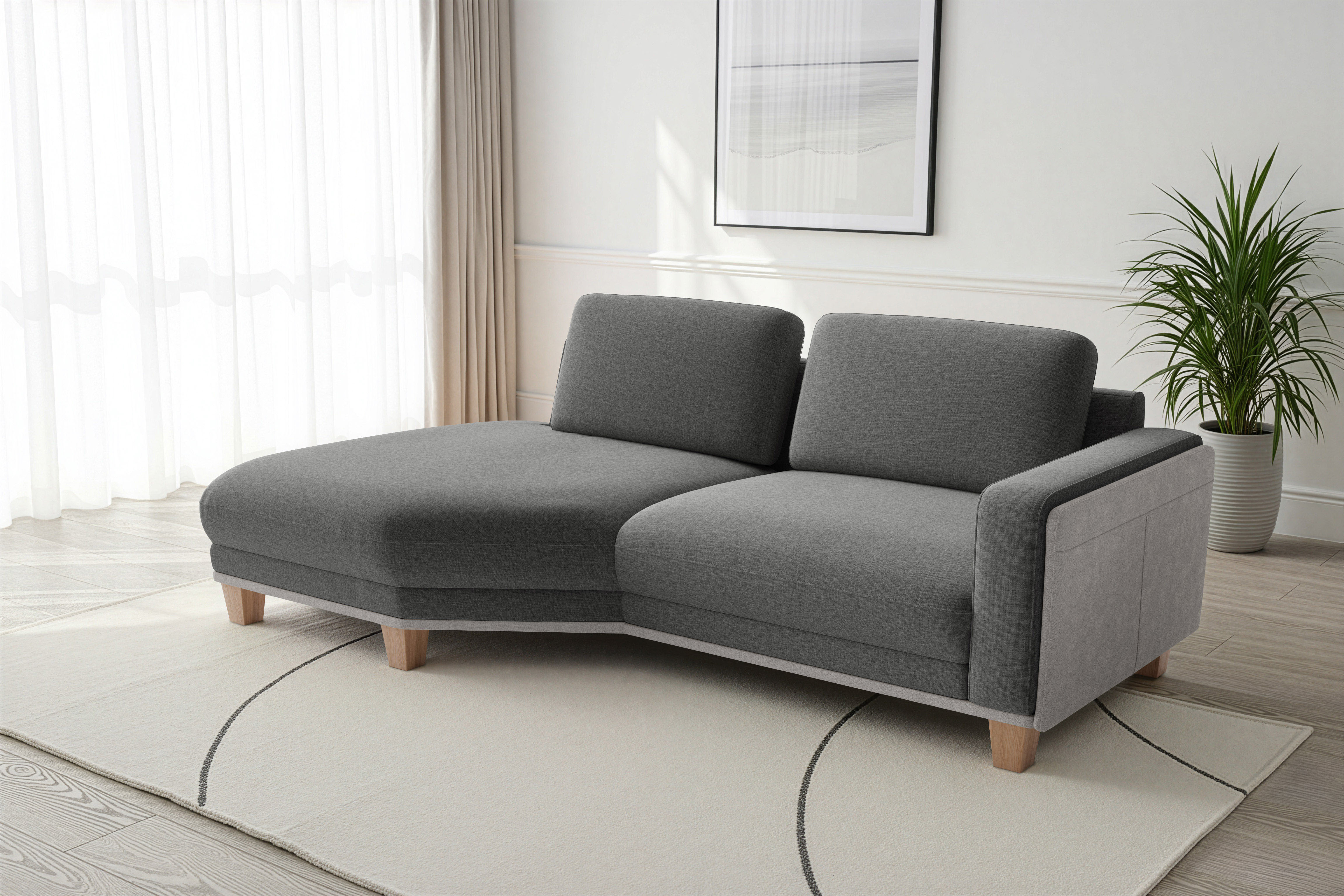 sit&more Ecksofa "Concept" Modernes Sofa in drei Fußfarben zur Auswahl