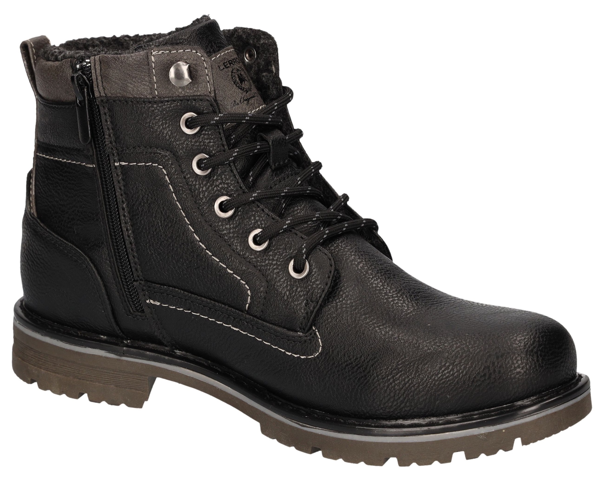 Winterboots LERROS, Herren, Gr. 45, schwarz, Lederimitat, Schuhe Winterboots, Winterstiefel mit Warmfutter 3