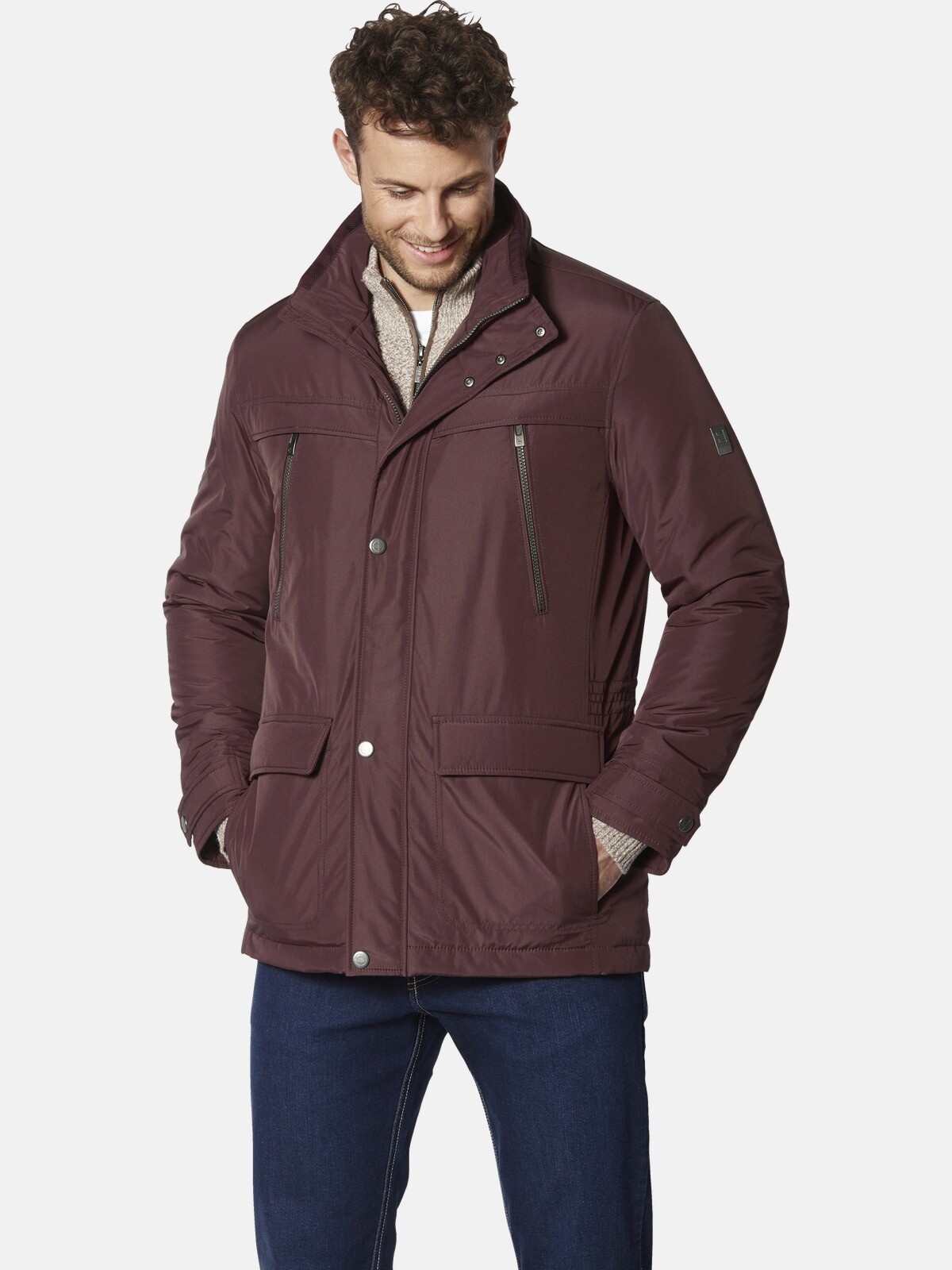 Outdoorjacke BABISTA "Jacke PELIANO", Herren, Gr. 54, rot (dunkelrot), Obermaterial: 100% Polyester COOLMAX PES(Coolmax)., Jacken Outdoorjacke