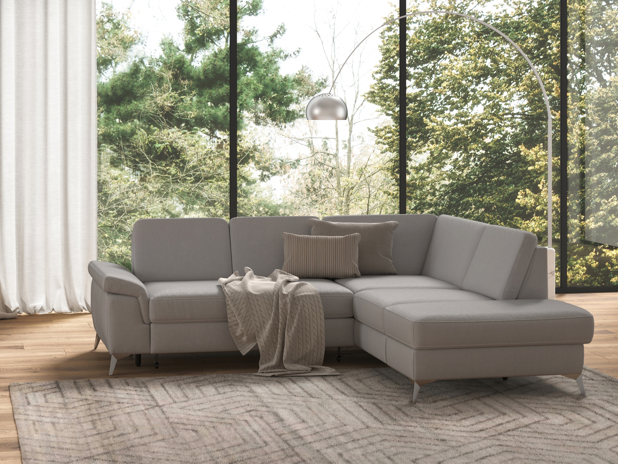 sit&more Ecksofa »Padua L-Form«, inklusive Sitztiefenverstellung, Armteilfunktion und Federkern
