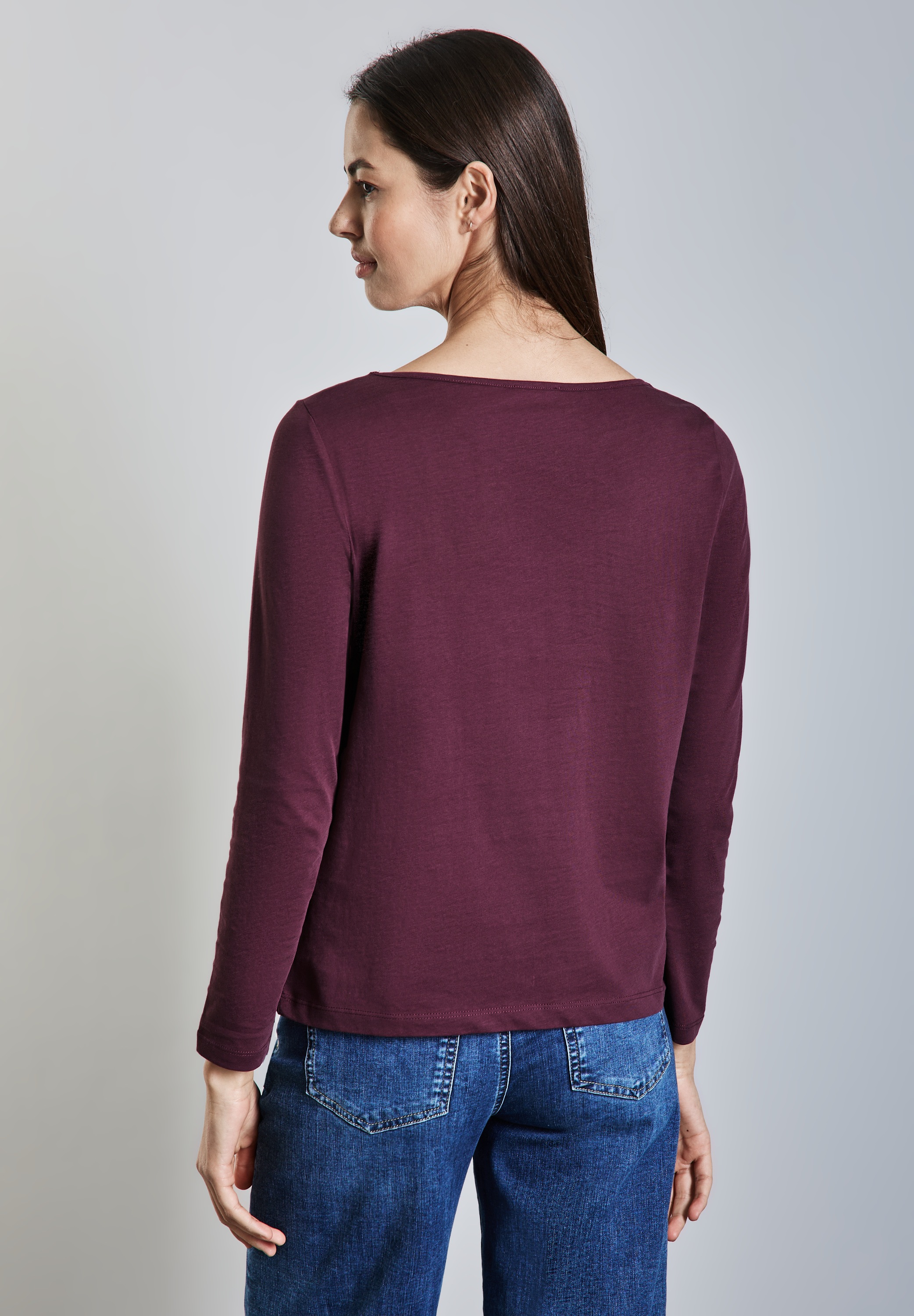 STREET ONE Langarmshirt, aus reiner Baumwolle