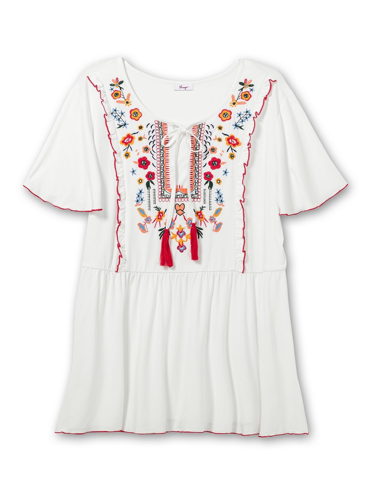 sheego by Joe Browns Blusenshirt »Große Größen«, mit Blumenstickerei und Flügelärmel