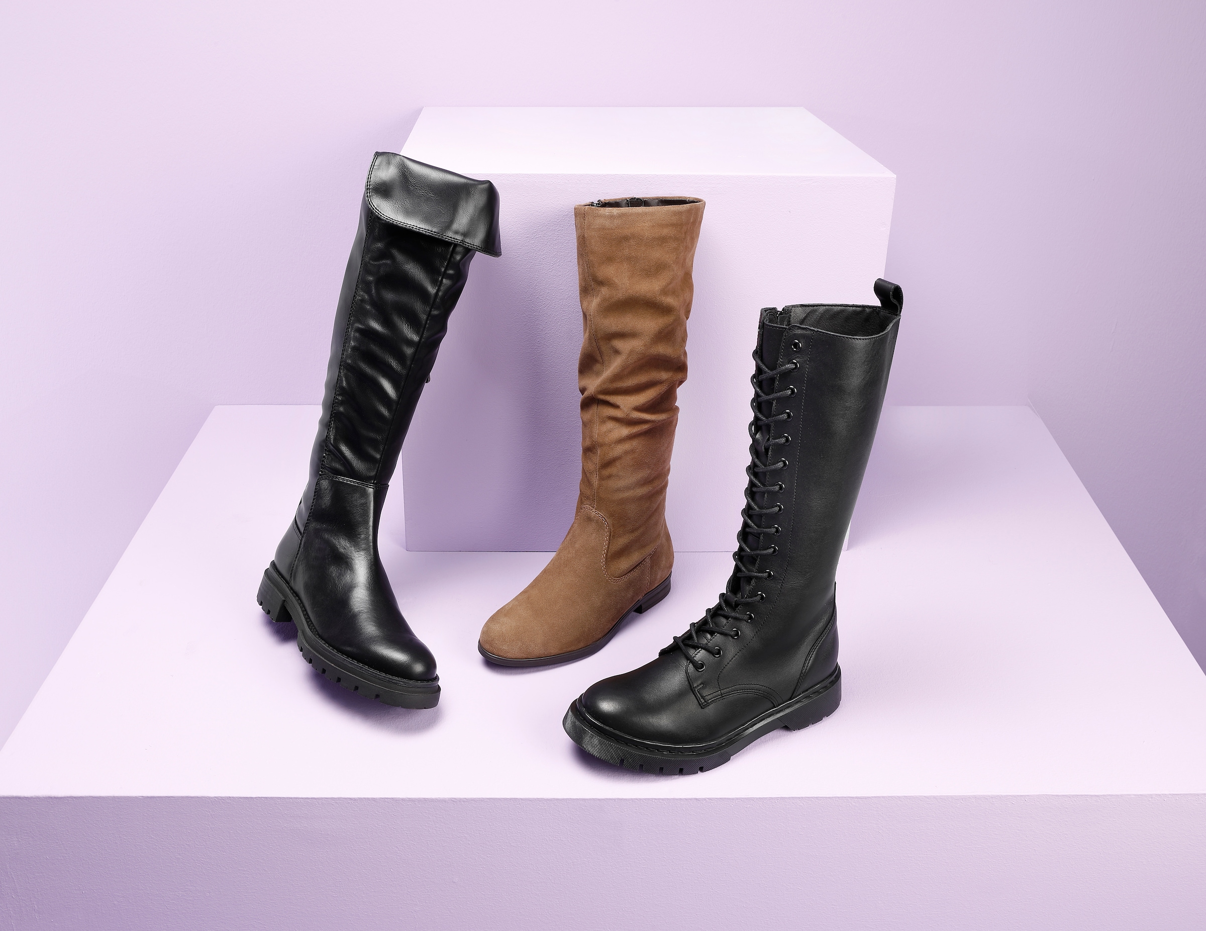 MARCO TOZZI Overkneestiefel »TRENTINO«, Blockabsatz, Herbstmode, Flats, mit Feel Me-Ausstattung