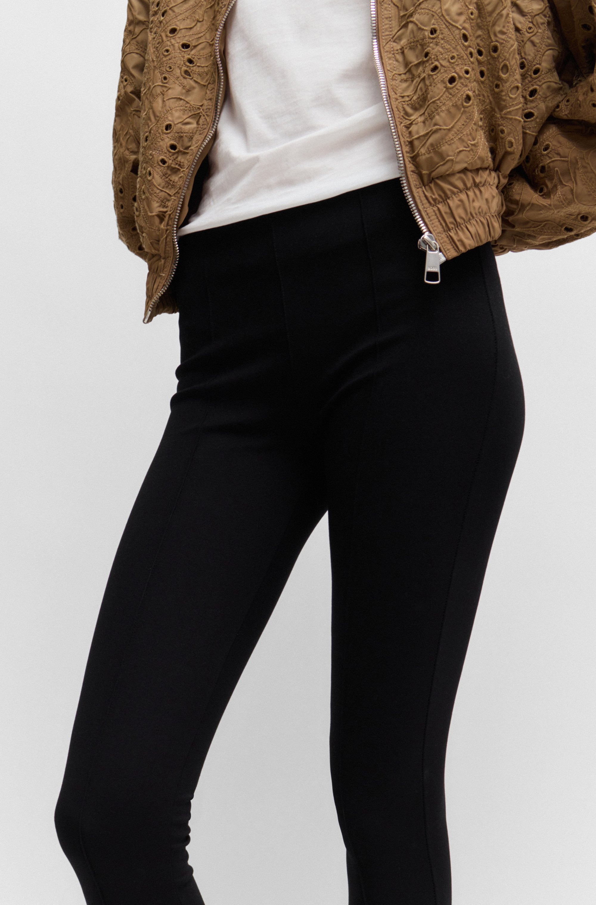 Thumbnail - BOSS ORANGE Leggings "Estretch Premium Damenmode" Naht-Details auf der Vorderseite