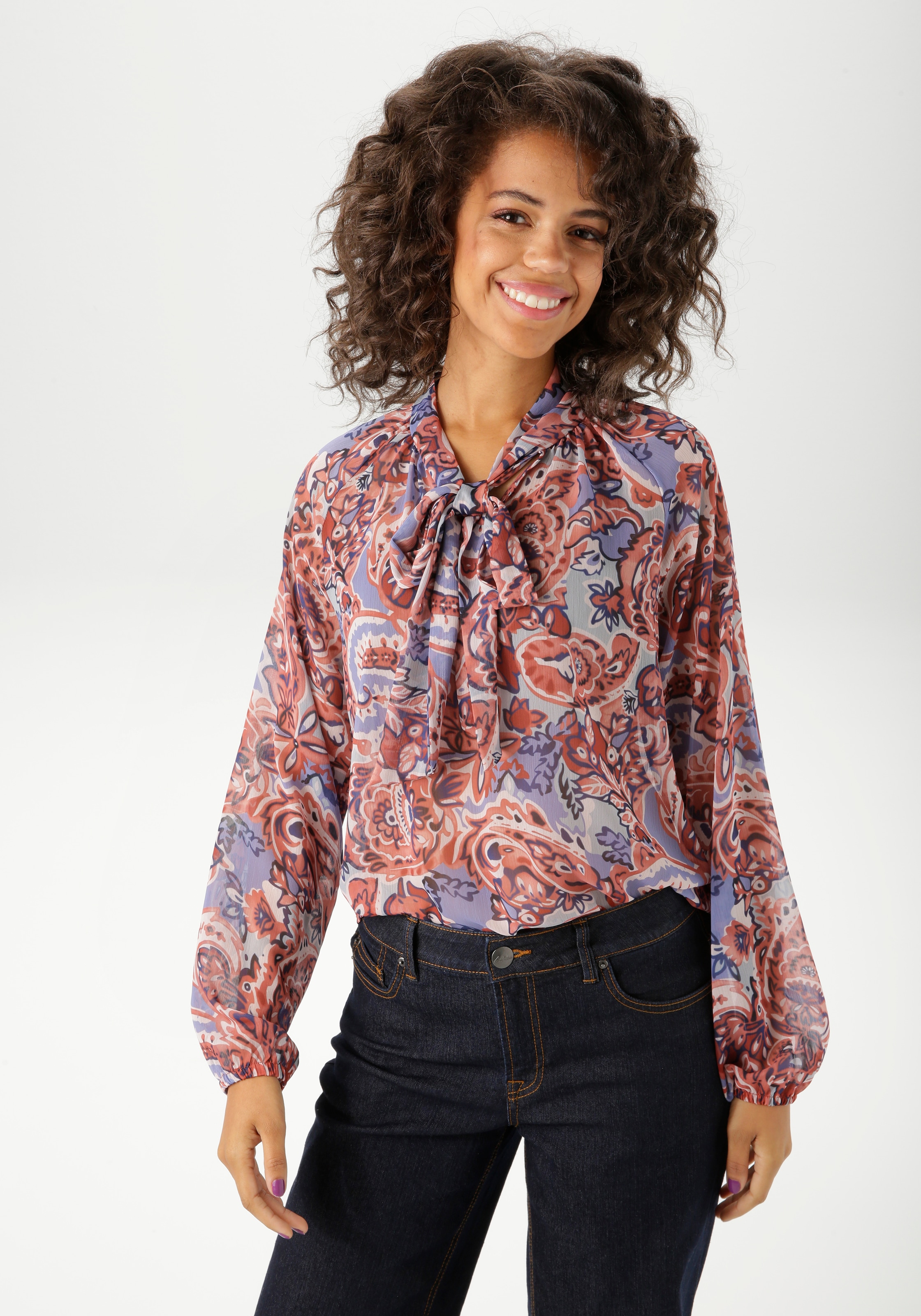 Aniston CASUAL Schlupfbluse, mit extravagantem, großflächigen Paisley-Muste günstig online kaufen
