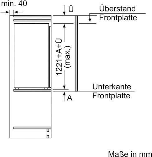 NEFF Einbaukühlschrank »KI1413FD0«, KI1413FD0, 122,1 cm hoch, 55,8 cm breit, Fresh Safe 2: Frischeschublade für die ideale Lagerung von Obst&Gemüse