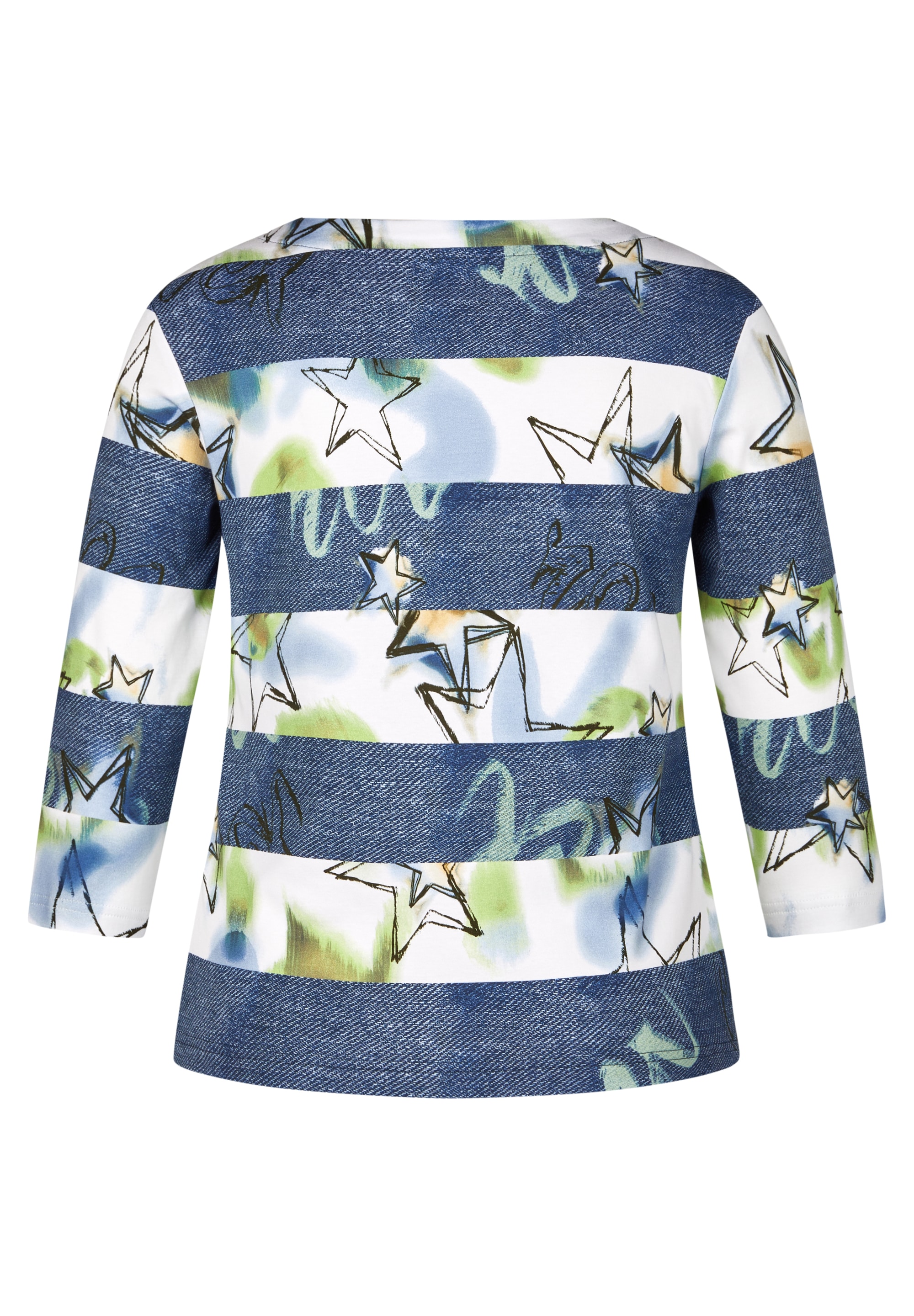 Rabe Print-Shirt, mit Jeans-Color-Blocking und grafischem Muster