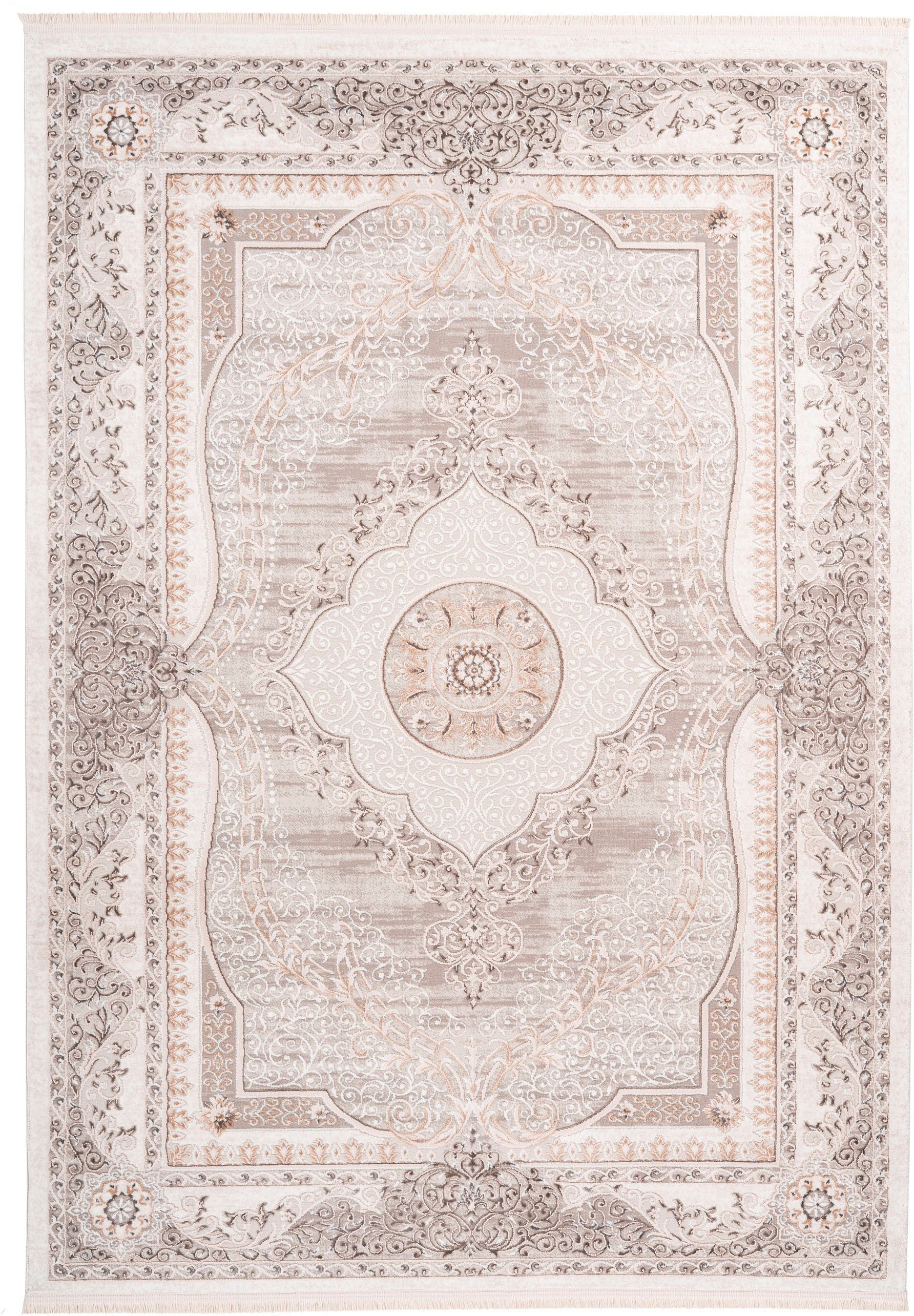 calo-deluxe Teppich »Miran 825«, rechteckig, 12 mm Höhe, Vintage Design, mit Fransen, Wohnzimmer