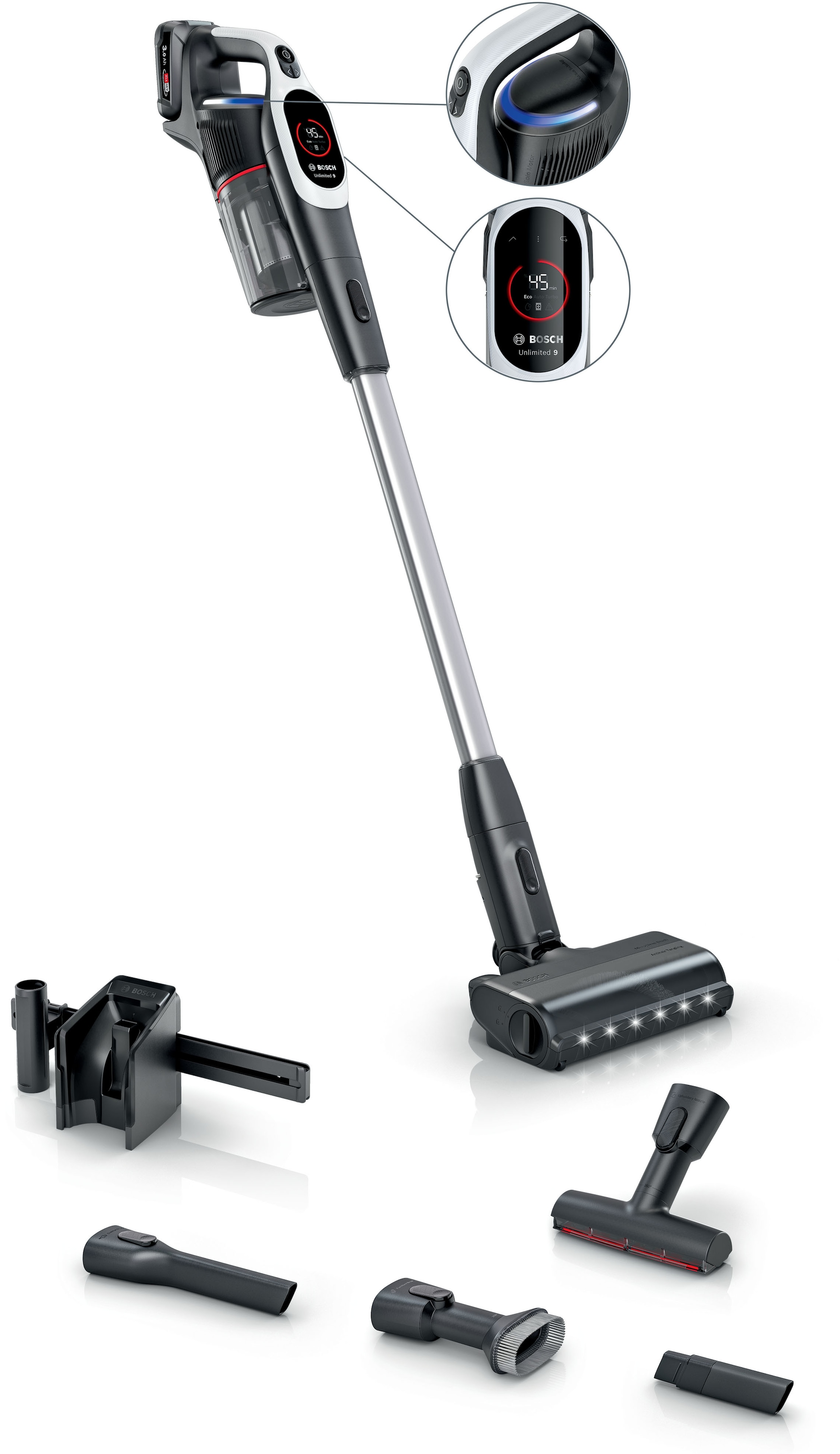 BOSCH Akku-Stielstaubsauger "BKS931BA" HEPA-Filtersystem, 10 Jahre Motorgarantie, Staubkomprimierung, weiß