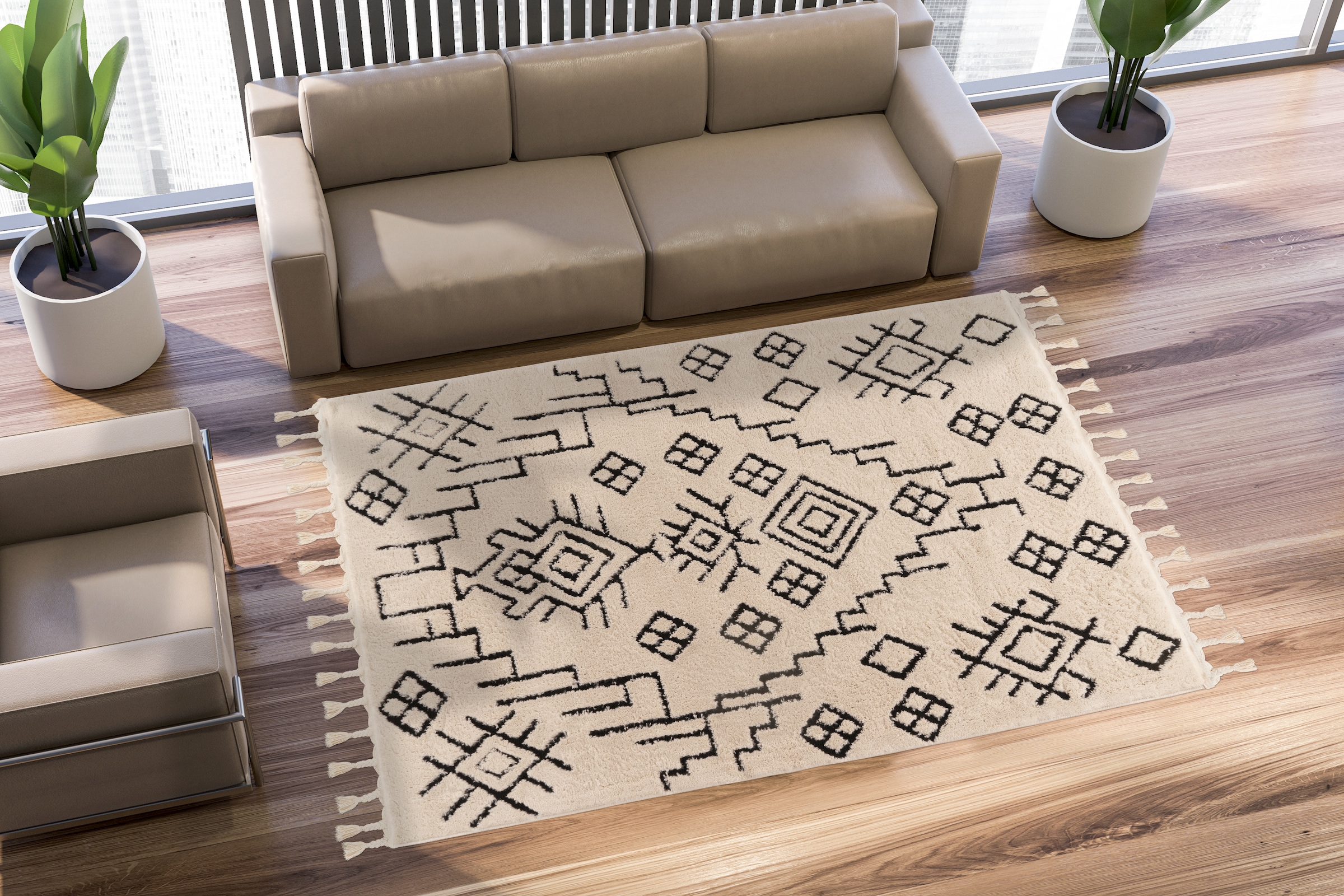 Kayoom Teppich »Loris 525«, rechteckig, 22 mm Höhe, 144.000 Points / qm, Ethno-Design, weiche Haptik