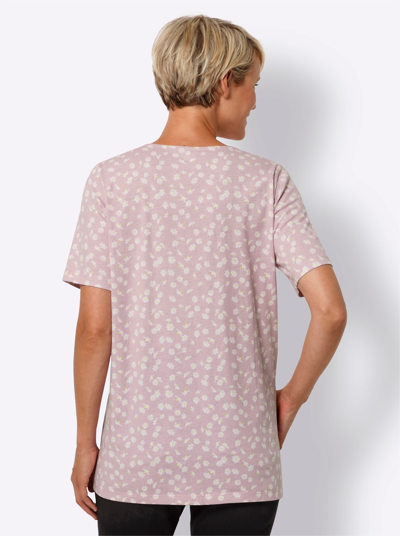 Classic Basics Women Longshirt Pink Patterned Size 48 2