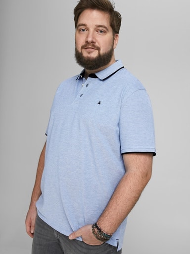 Jack & Jones PlusSize Poloshirt "JJEPAULOS POLO SS NOOS PLS", mit Logo Stickerei