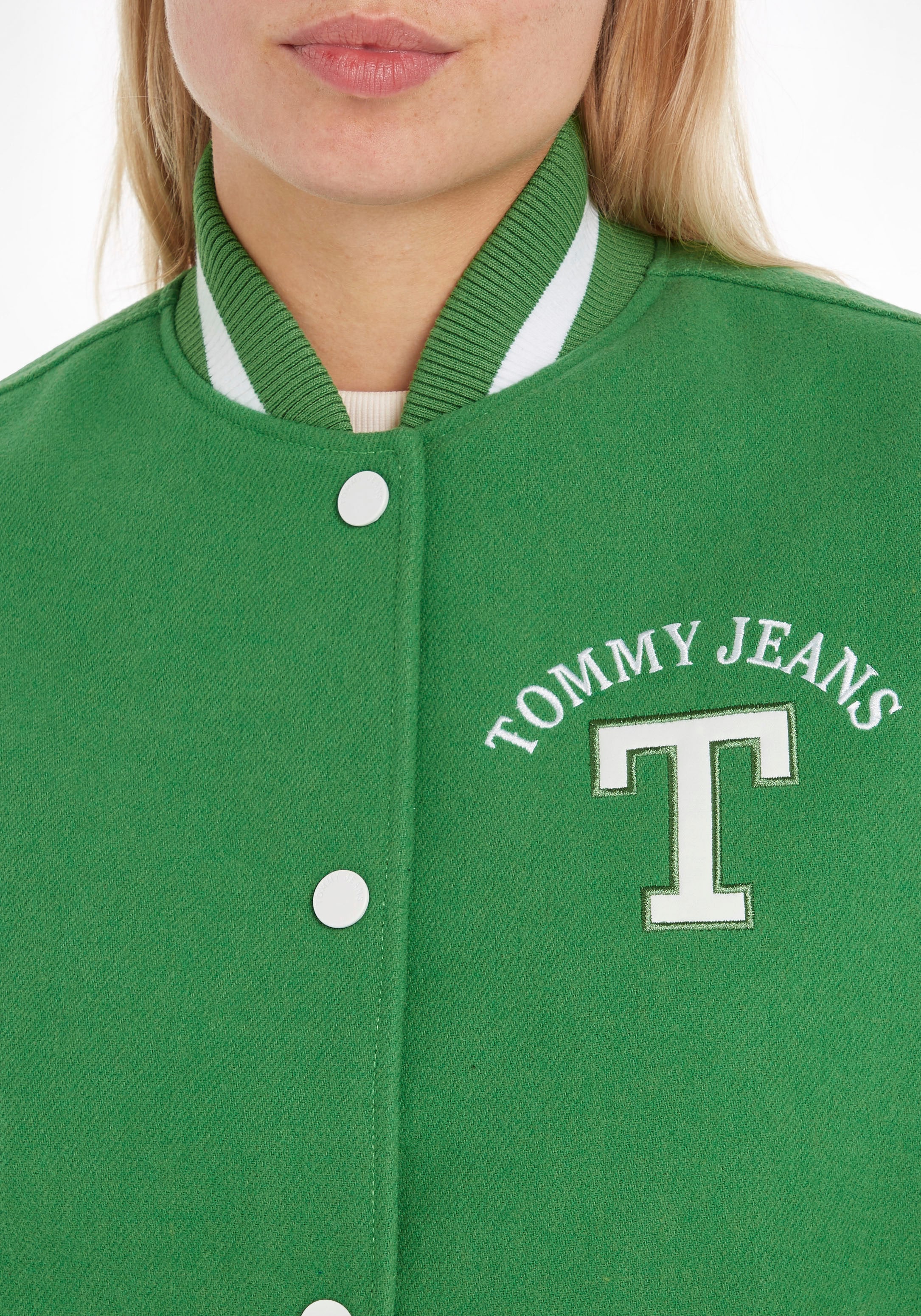 Tommy Jeans Steppweste BAUR am OFF bestellen ZIP Jackenaufhänger | Mit LETTERMAN«, für SLEEVE Krageninneren »TJW