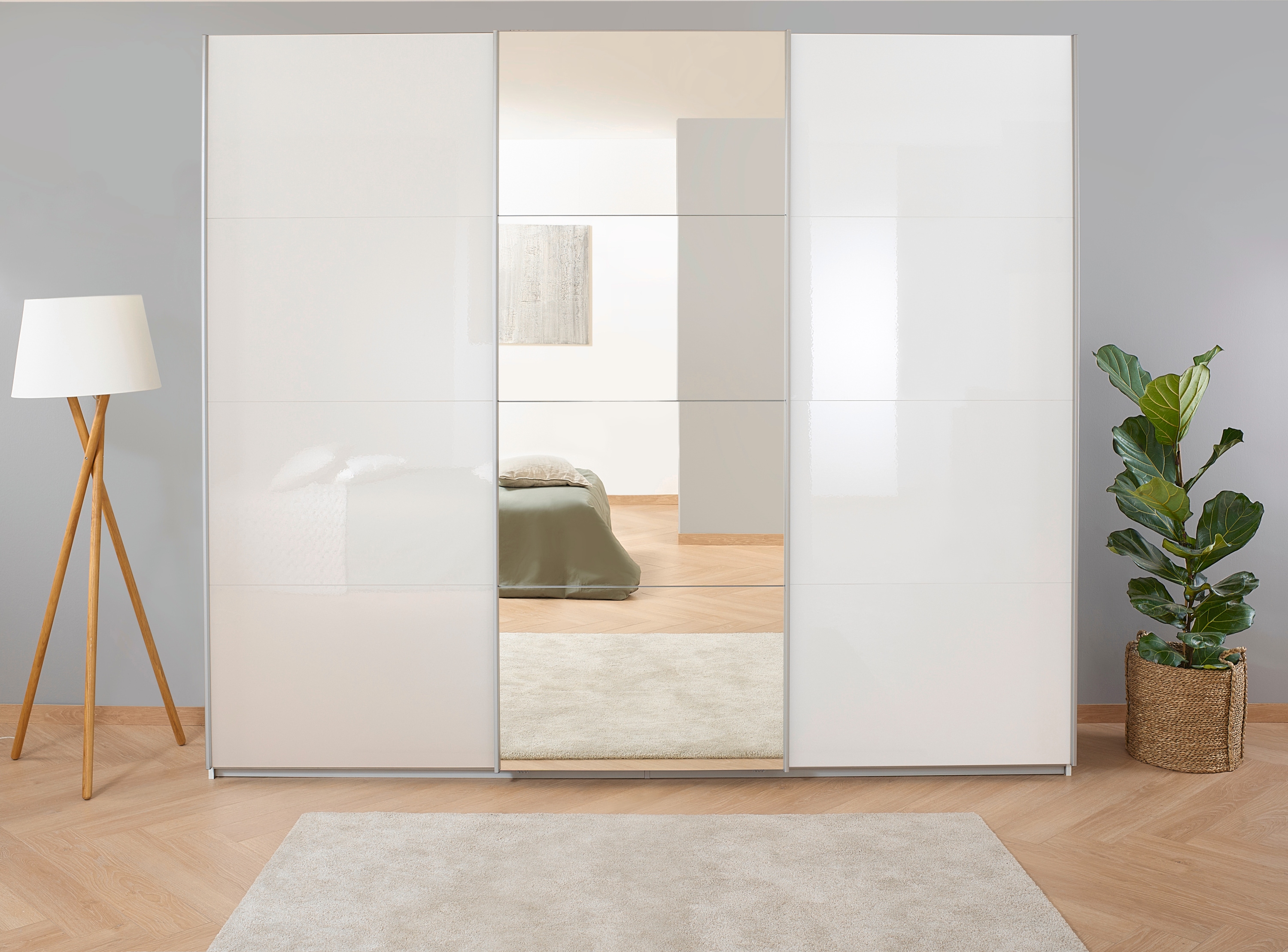 OTTO home Kleiderschrank "Mehrzweckschrank Aktenschrank Möbel Mietswohnung Schlafzimmer KOLUNA" 3 Ausstattungen BASIC/CLASSIC/PREMIUM (inkl. SOFT-CLOSE-FUNKTION), Breiten 203/271/315/360cm Höhen 210/229 Hochglanzfront MADE IN GERMANY