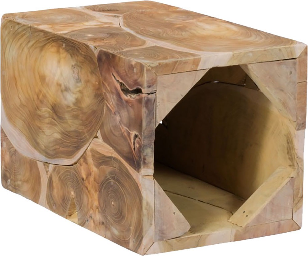 Kayoom Beistelltisch »Radix 425, hochwertiges Teakholz, Natur-Design«, (1 St.), Hochwertiges Teakholz, stabile Bauweise, detailreiche Handarbeit