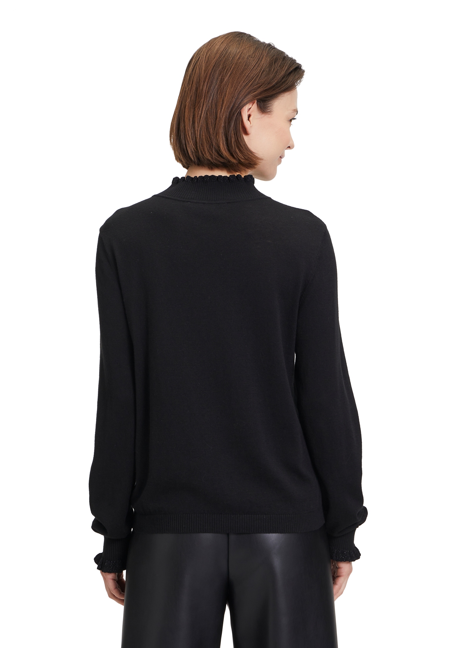Betty&Co Strickpullover »Betty & Co Strickpullover mit Lurexfaden«, (1 tlg.), Volant