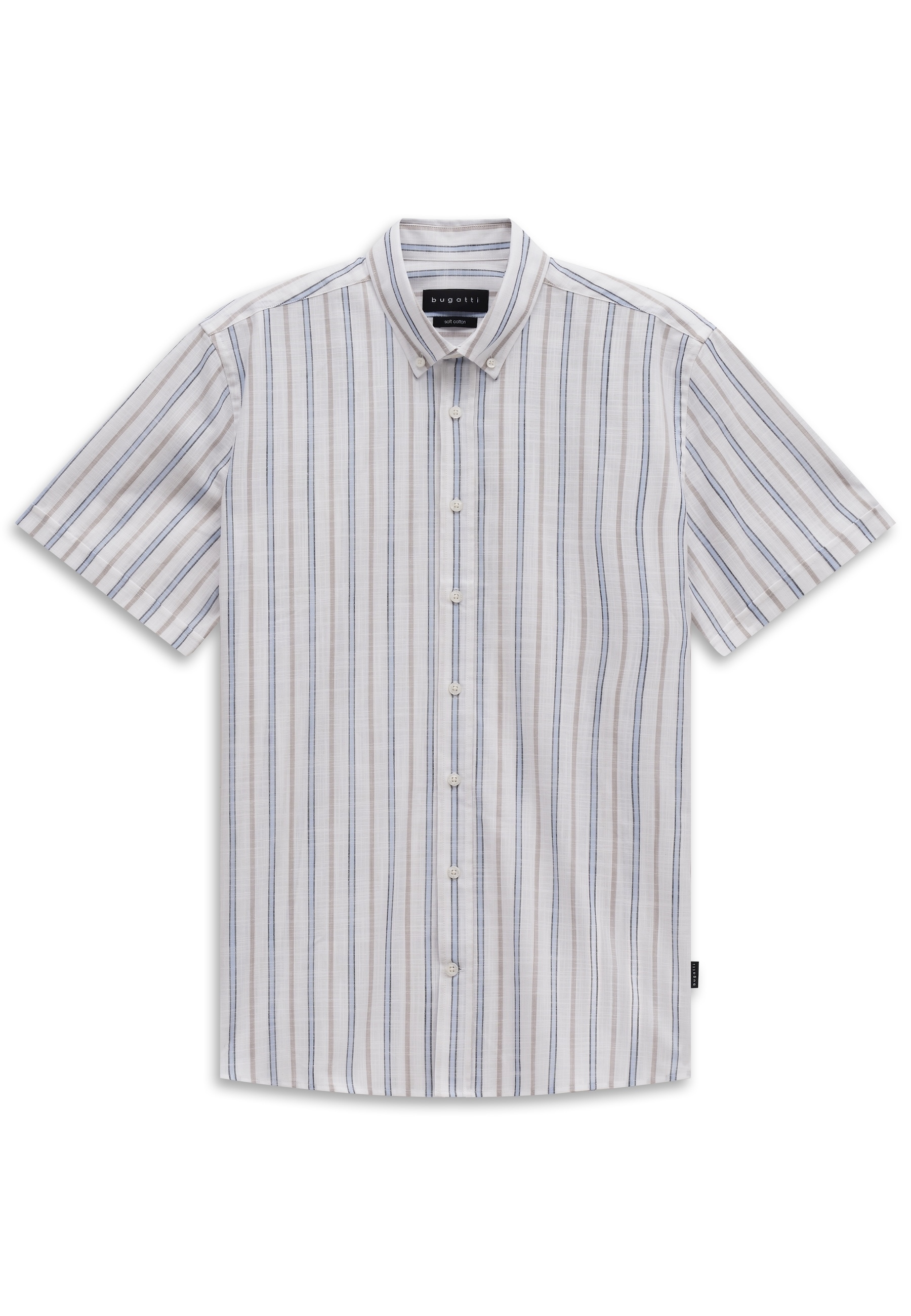 bugatti Kurzarmhemd "Button-Down-Kragen" modernes Streifen-Design