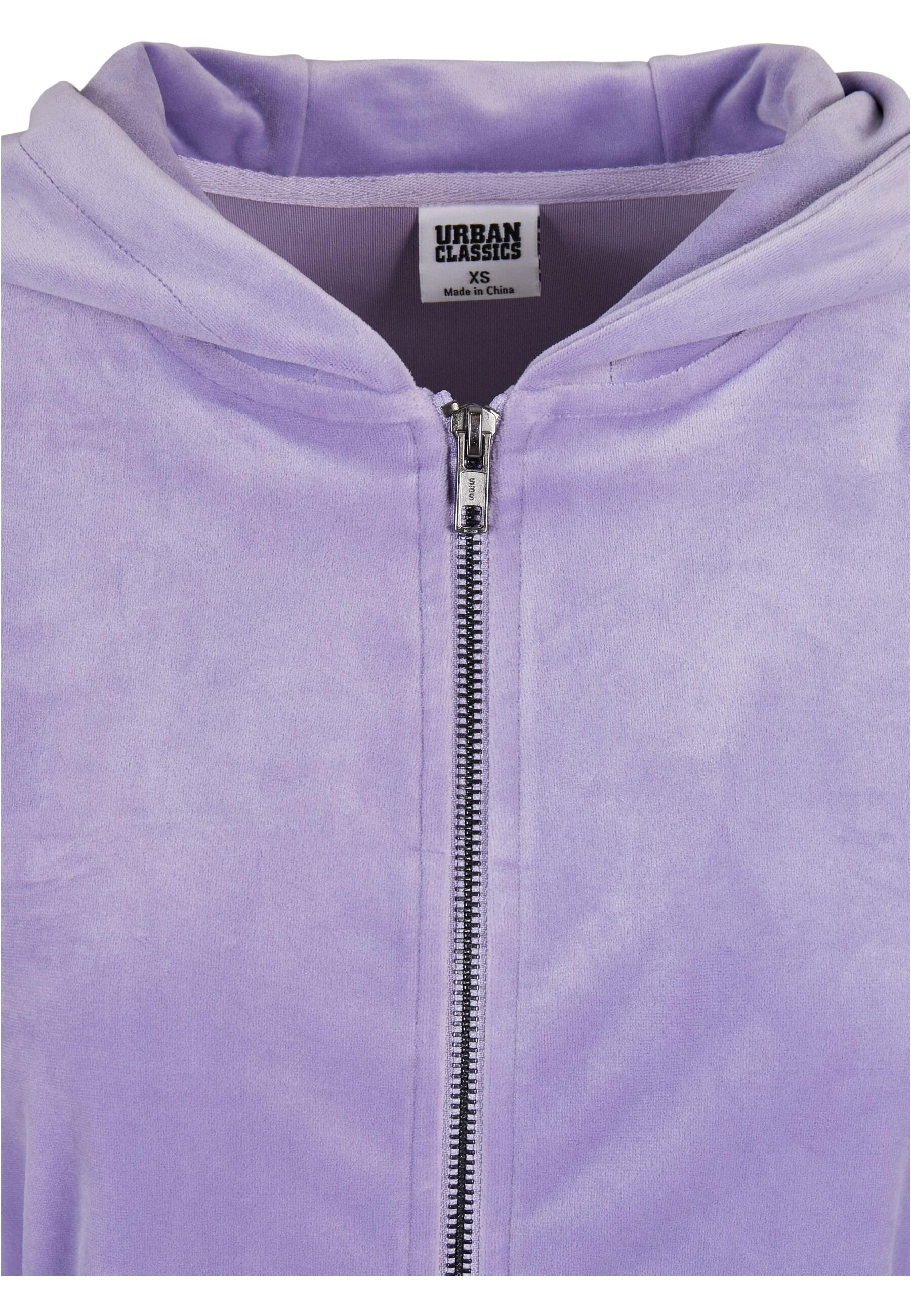URBAN CLASSICS Sweatjacke »Urban Classics Damen Ladies Short Velvet Zip Hoody«