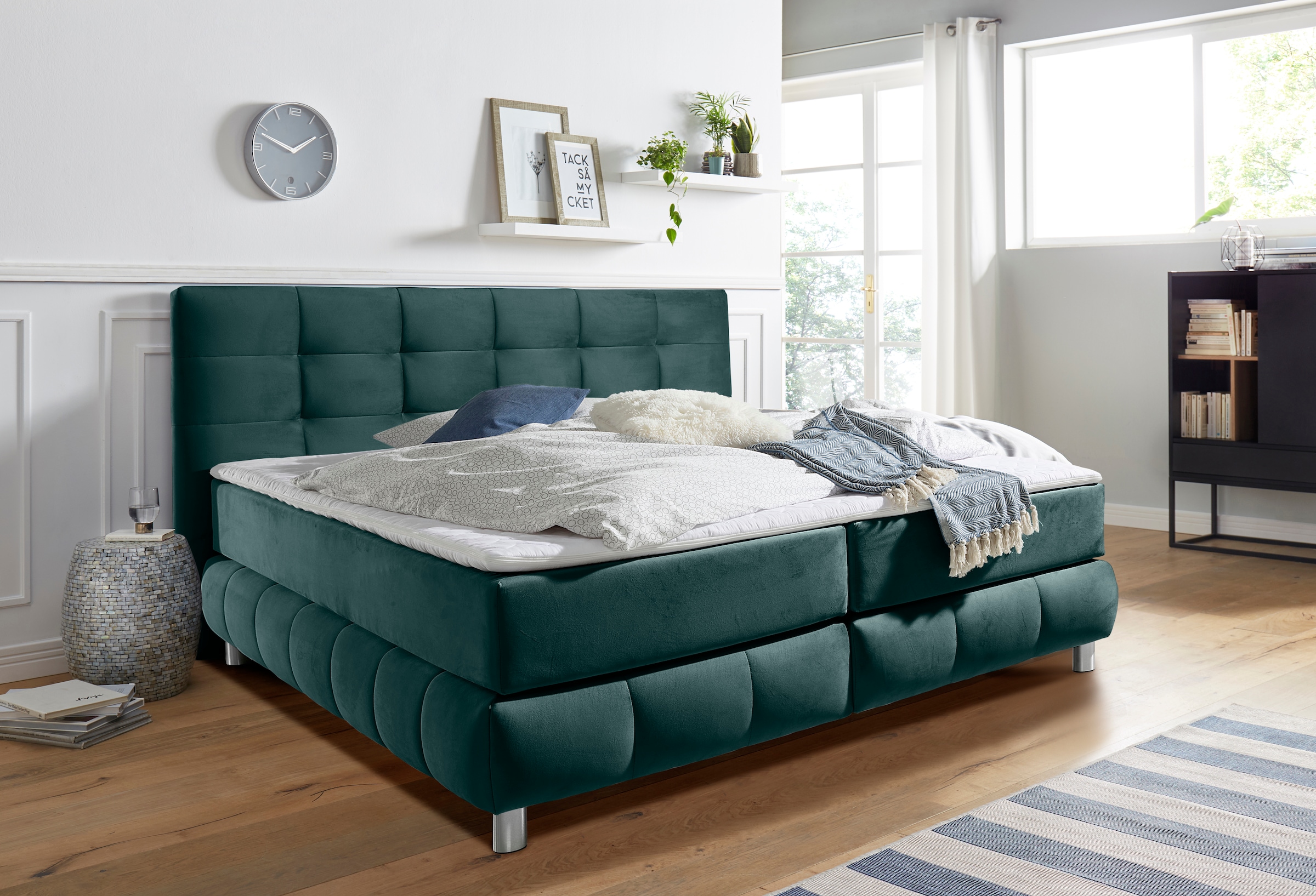 Home affaire Boxspringbett "Salo" incl. Topper, 6 Breiten, 2 Härtegrade, TF günstig online kaufen