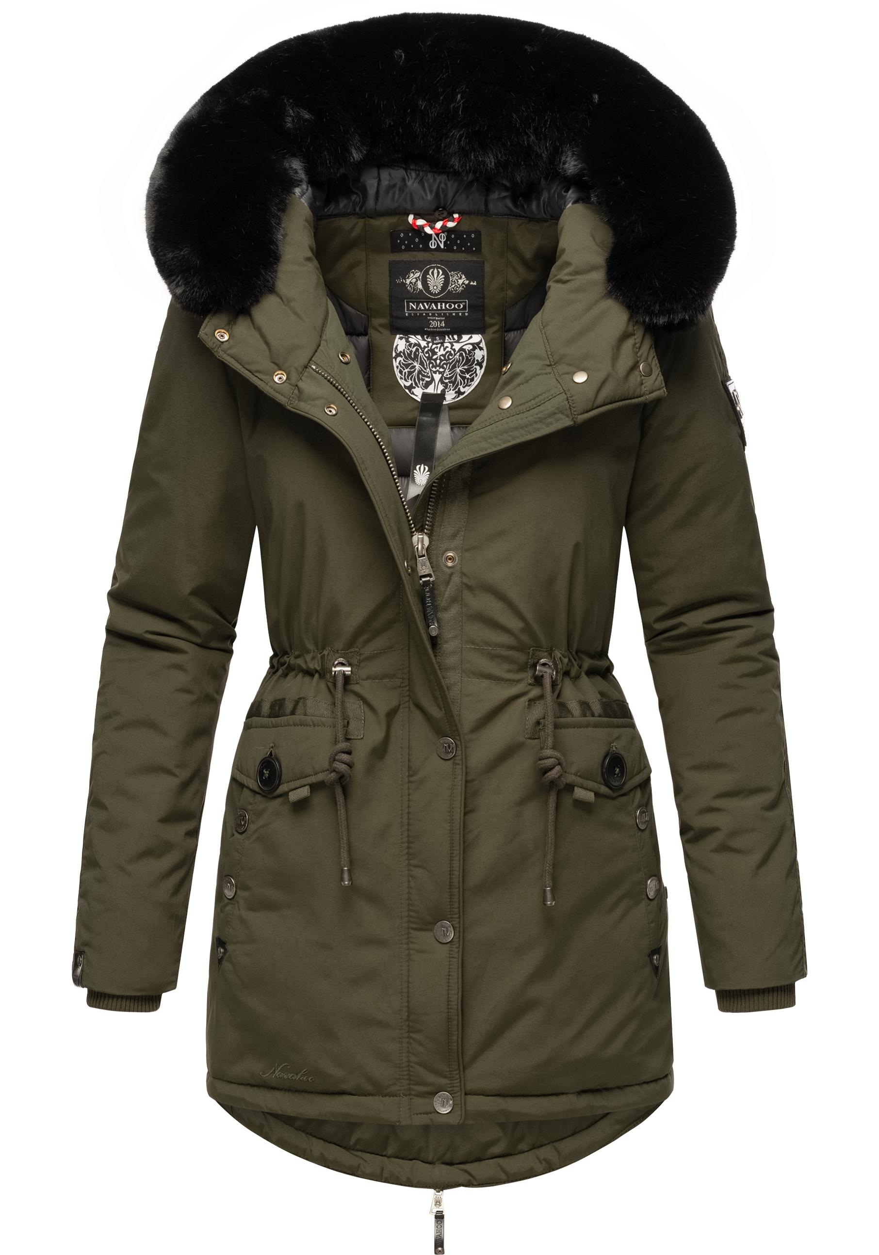 Navahoo Wintermantel »Sweety Deluxe«, modischer Winterparka mit großer doppelter Kapuze