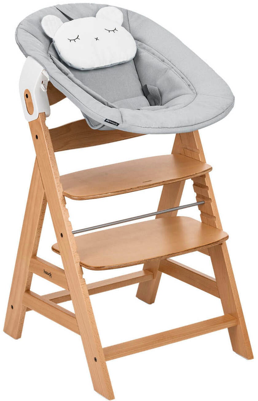 Hauck Hochstuhl "Alpha Newborn Pre, Nature Grey" (Set) 2 Stk.mit Newborn Au günstig online kaufen