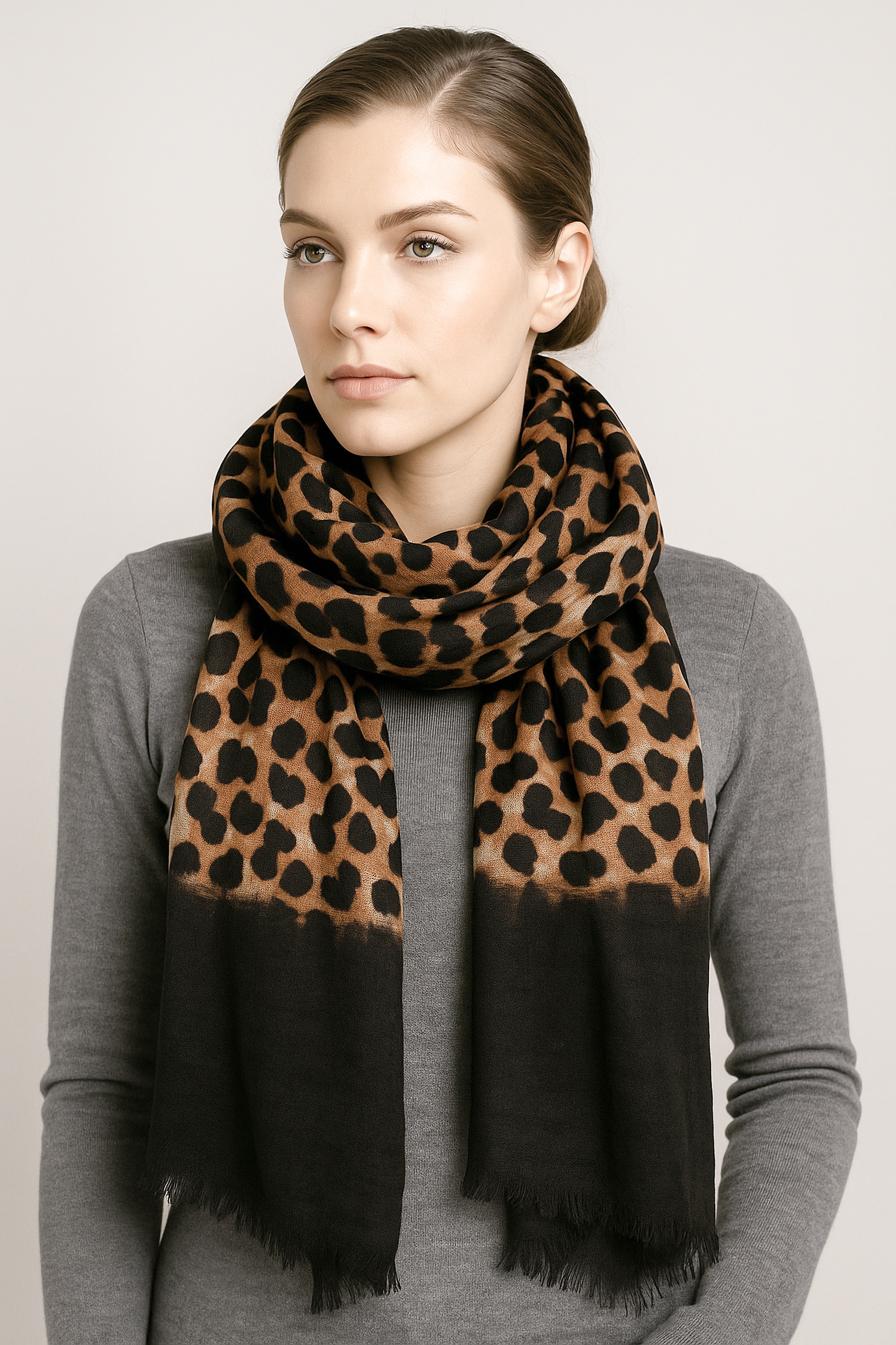 COLLEZIONE ALESSANDRO Modeschal »Aurea« 1 Stk. mit Leopardenmuster und schwarzer Umrandung