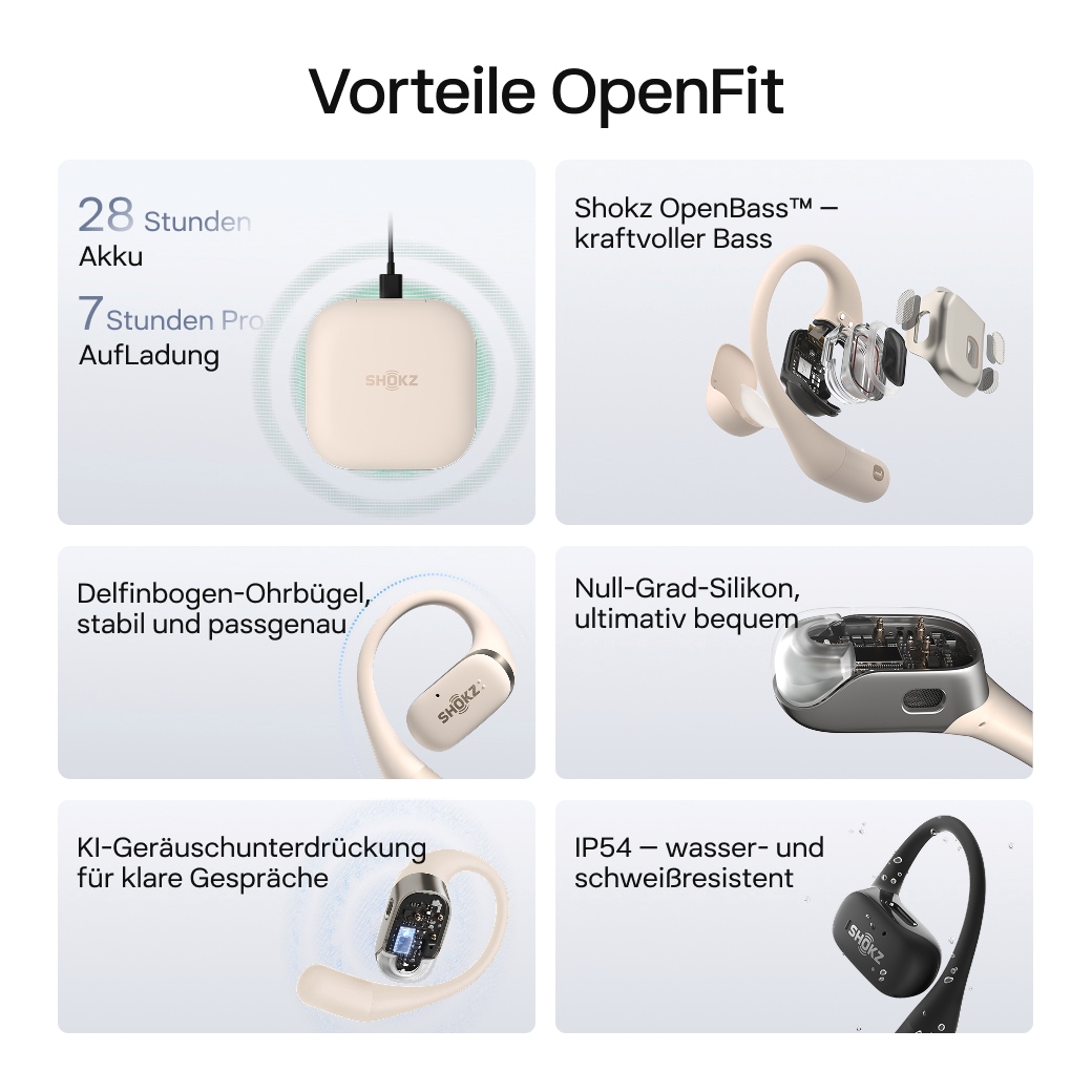 Shokz Open-Ear-Kopfhörer »OpenFit + Case«