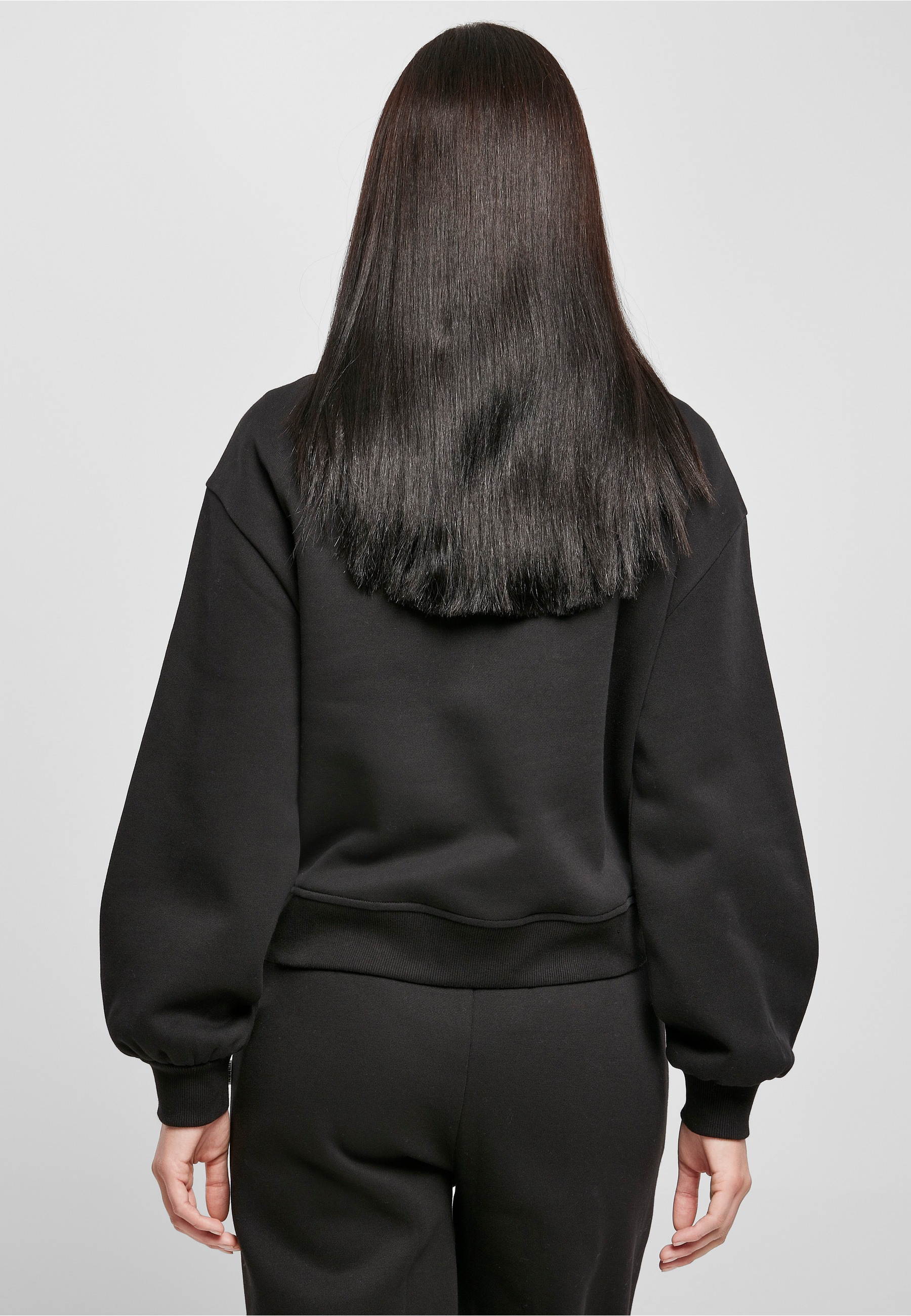 URBAN CLASSICS Sweater »Urban Classics Damen Ladies Oversized High Neck Troyer Crew«, 1 Stk.
