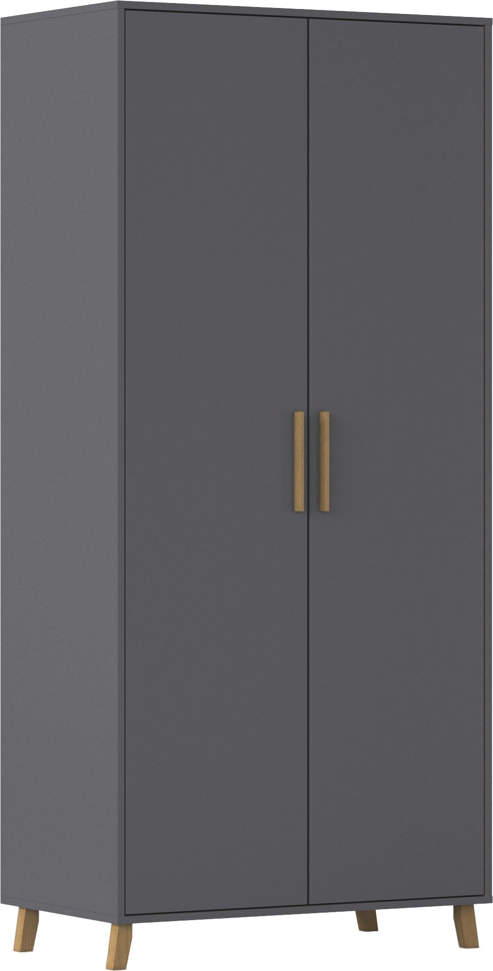rauch Drehtürenschrank "Kleiderschrank Schrank Garderobe SHINJO Breiten 93/140/187 cm" in 3 verschiedenen Ausstattungen BASIC/CLASSIC/PREMIUM, Griffe und Füße aus Massivholz, viel Stauraum MADE IN GERMANY