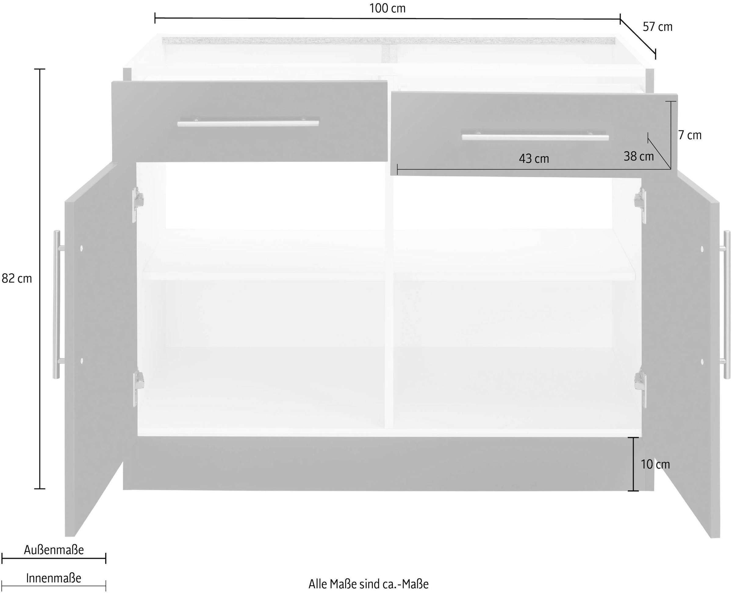 Küchen BAUR wiho »Cali«, Unterschrank | Arbeitsplatte ohne 100 cm breit,