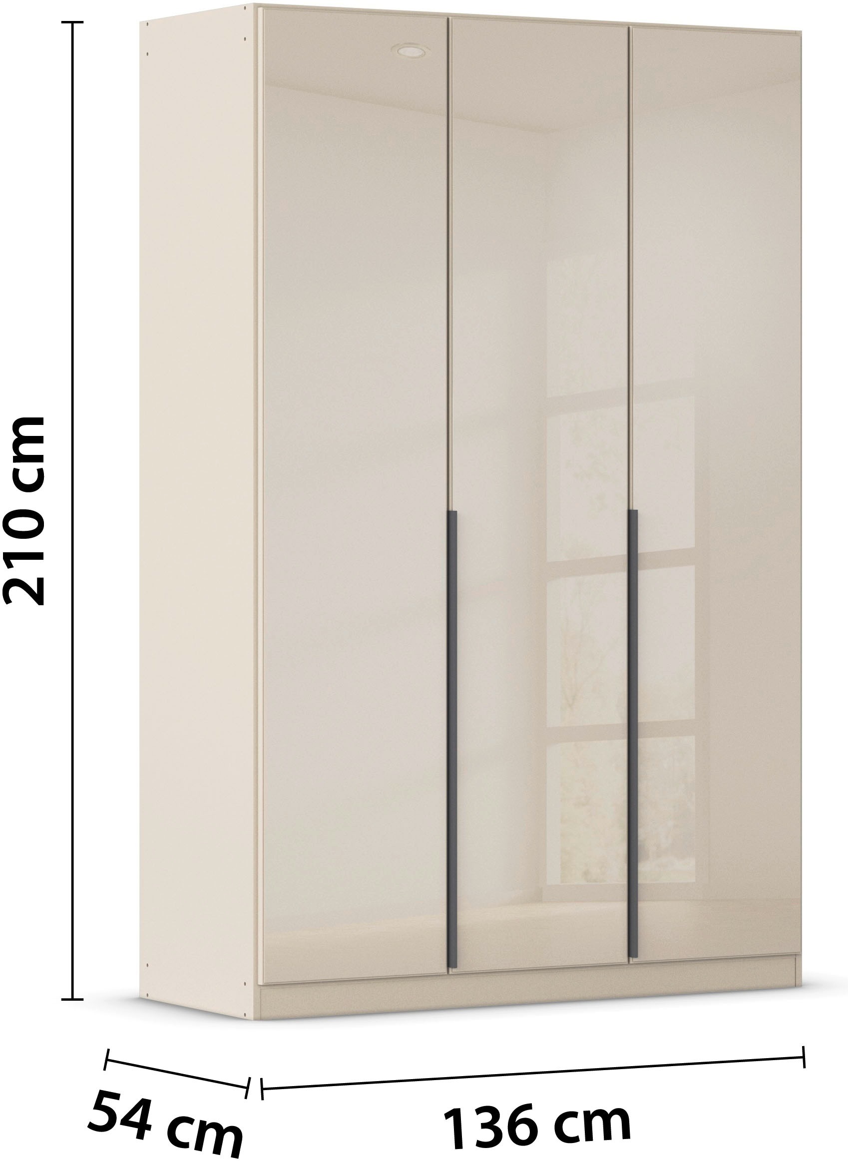 rauch Drehtürenschrank »Kleiderschrank Kleiderschränke Schrank Garderobe AGORDO mit Glasfront«, (in zwei Griff-Farben), durchdachte Innenausstattung, in 6 Breiten und 2 Höhen MADE IN GERMANY