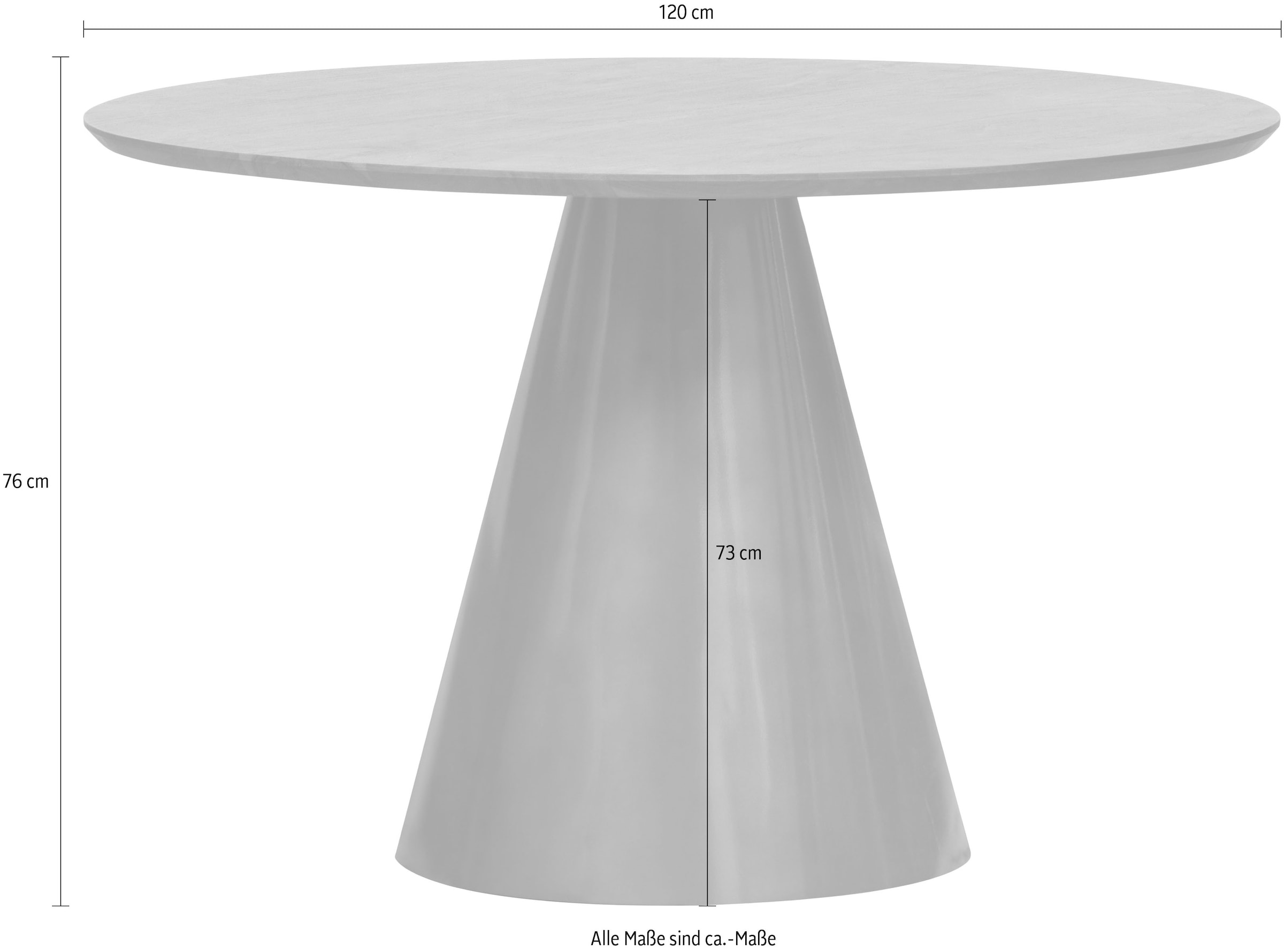 WOOOD Esstisch »Maggie«, runde Form, aus Mangoholz, H 76 cm x Ø 120 cm