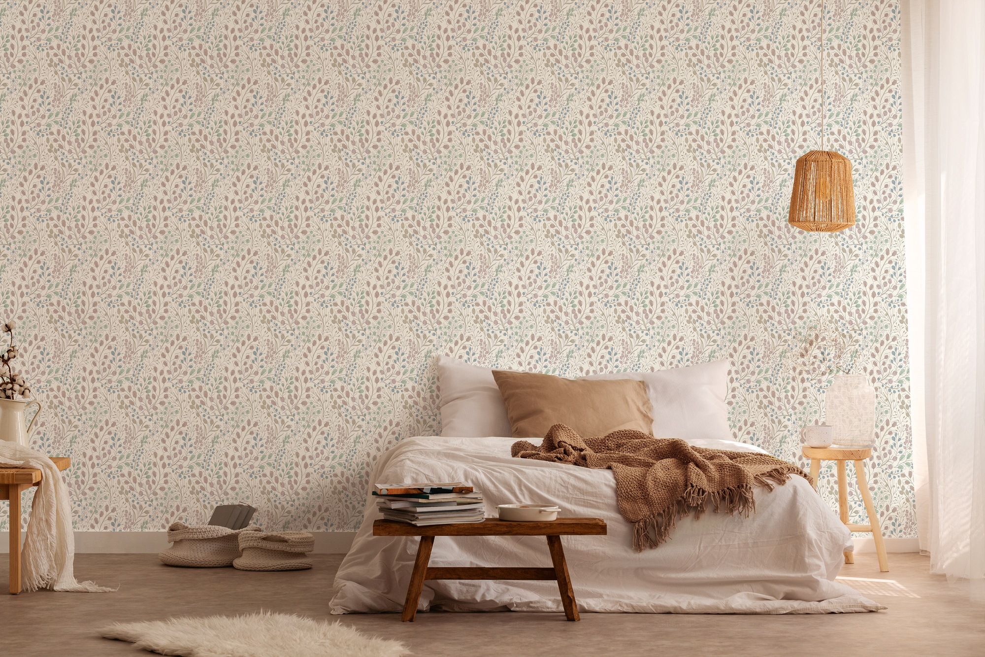 A.S. Création Vliestapete »Attractive 2 Tapete mit Blümchen«, matt-gemustert-neutral, Floral Blumentapete blümchen leicht strukturiert Design Kinderzimmer