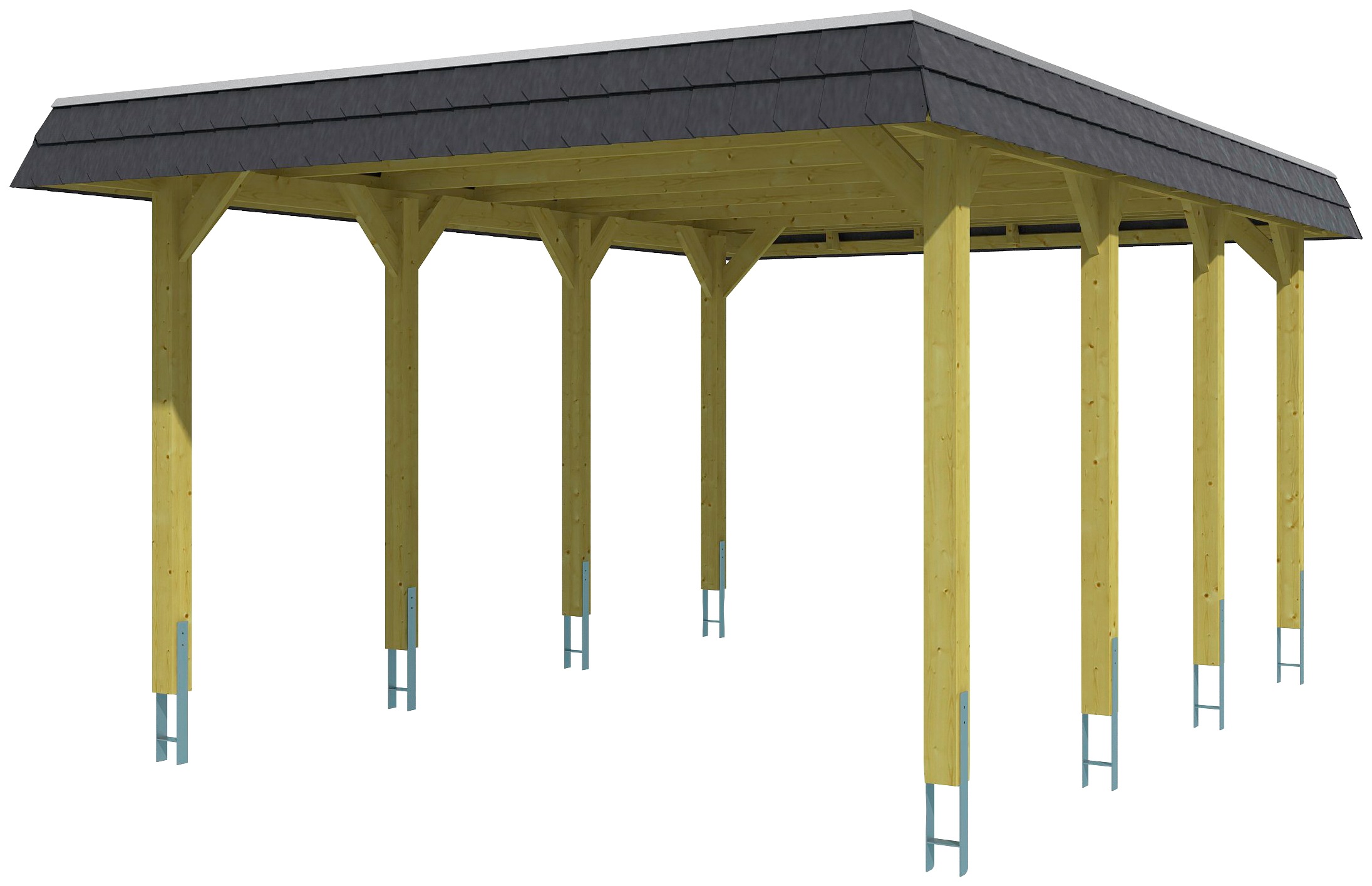 Skanholz Einzelcarport »Spreewald«, Fichtenholz, 342 cm, braun