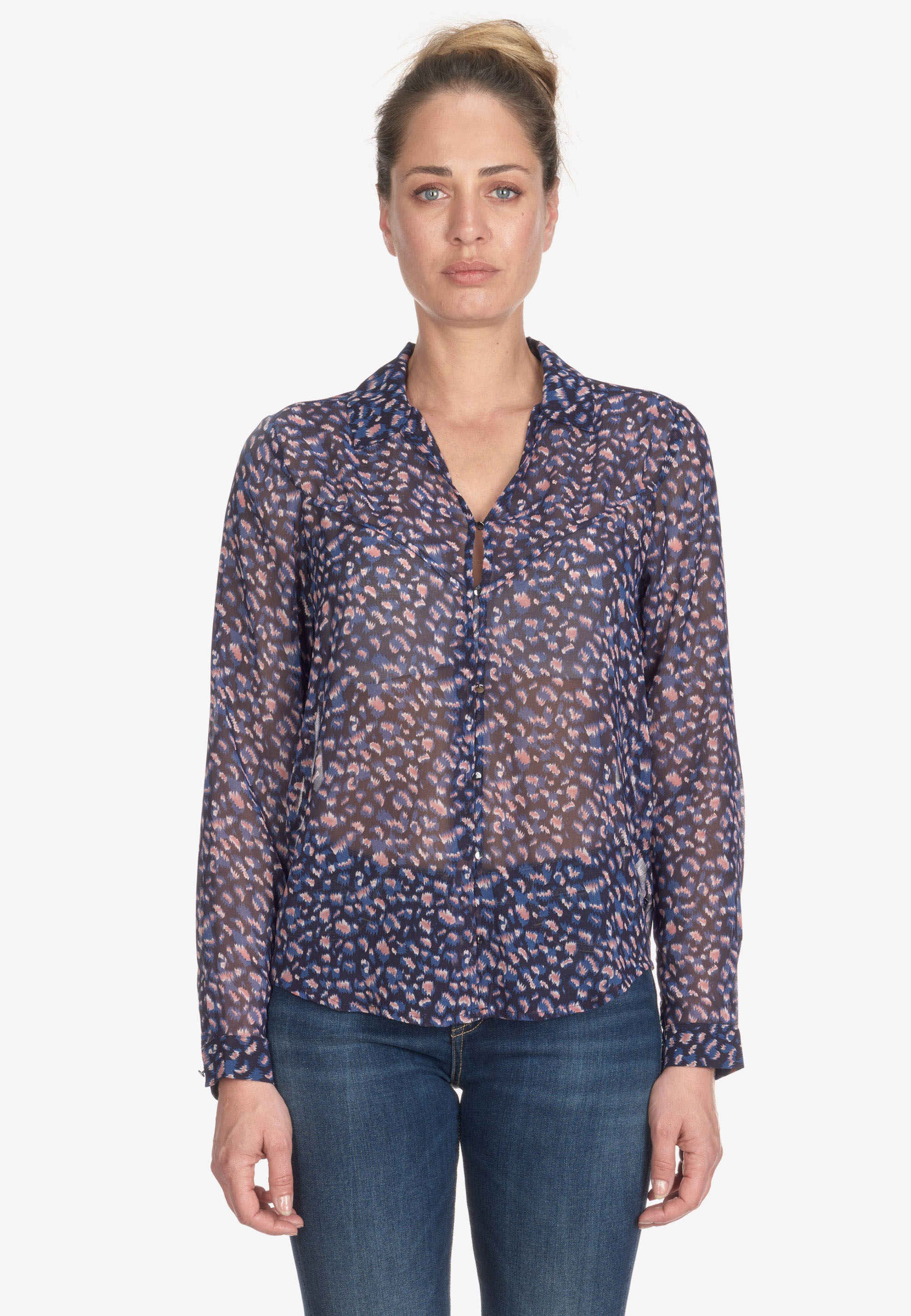 Le Temps Des Cerises Klassische Bluse »LUZ«, mit tollem Animal-Print