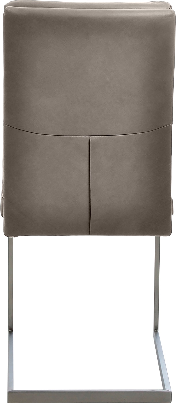 K+W Komfort & Wohnen Freischwinger, Leder CLOUD, stabiles Hochkantrohr, Untergestell in Edelstahloptik oder schwarz
