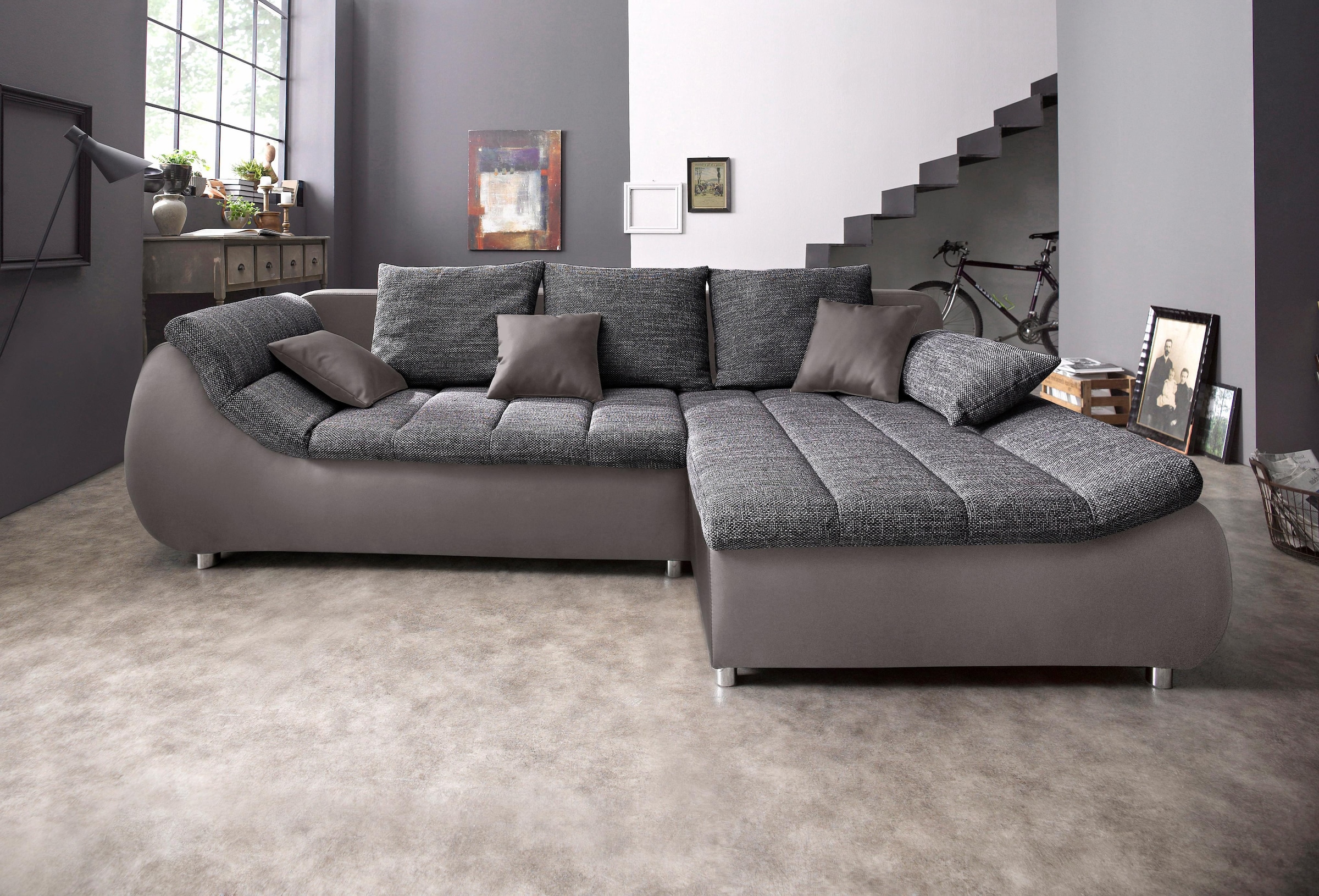 INOSIGN Ecksofa "Imola, bequem, aktuelle Steppung im Sitz, L-Form, Breite 2 günstig online kaufen