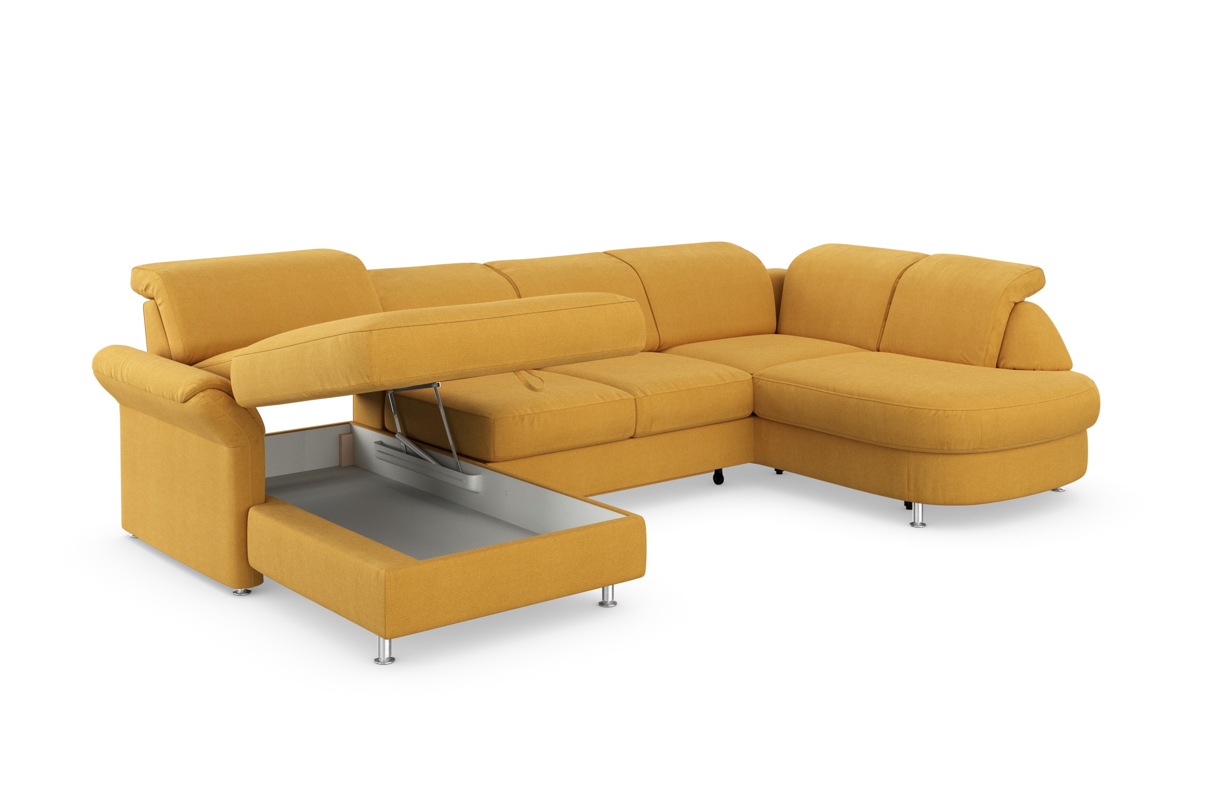 sit&more Wohnlandschaft »Apulia U-Form«, wahlweise Bettfunktion, Bettkasten und Kopf- und Armteilverstellung