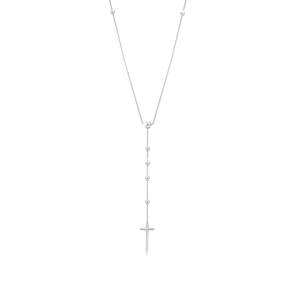 Elli Premium Kette mit Anhänger »Rosenkranz Kette Kreuz Taufe Religion 925 Silber«