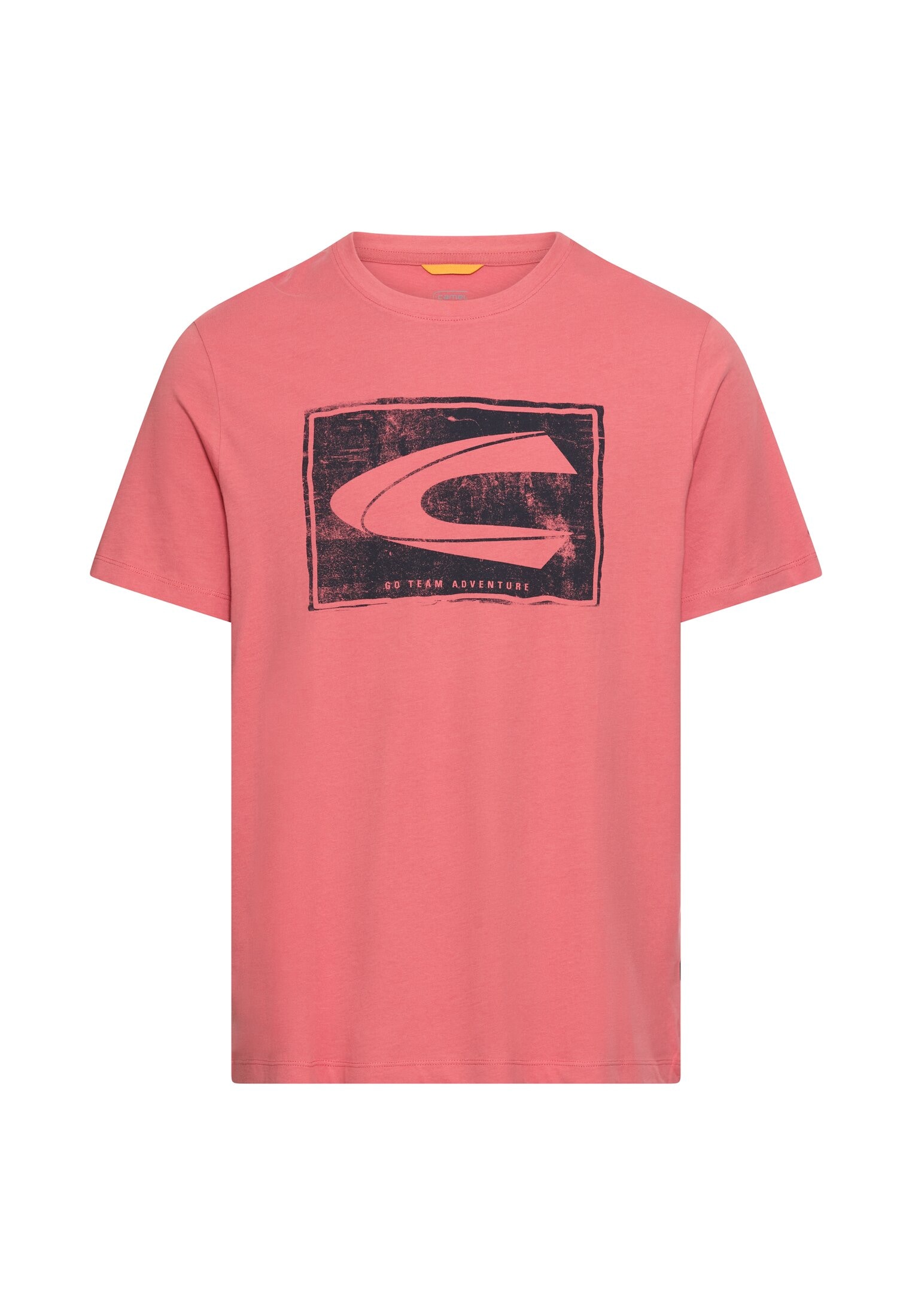camel active T-Shirt normale Passform, Kurzarm-Design, bedruckte Optik mit Logo-Print