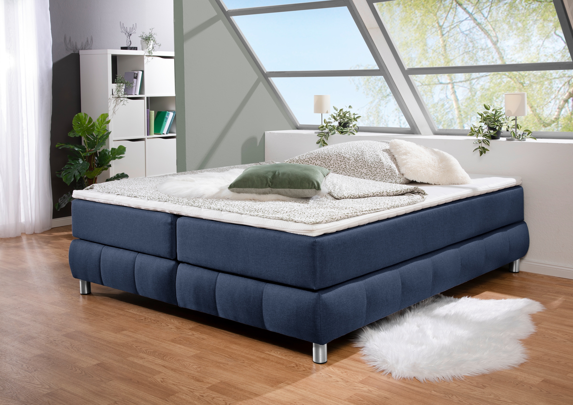 Boxspringbett »Salo«, Ohne Kopfteil, inkl. Topper, auch in Überlänge 220 cm